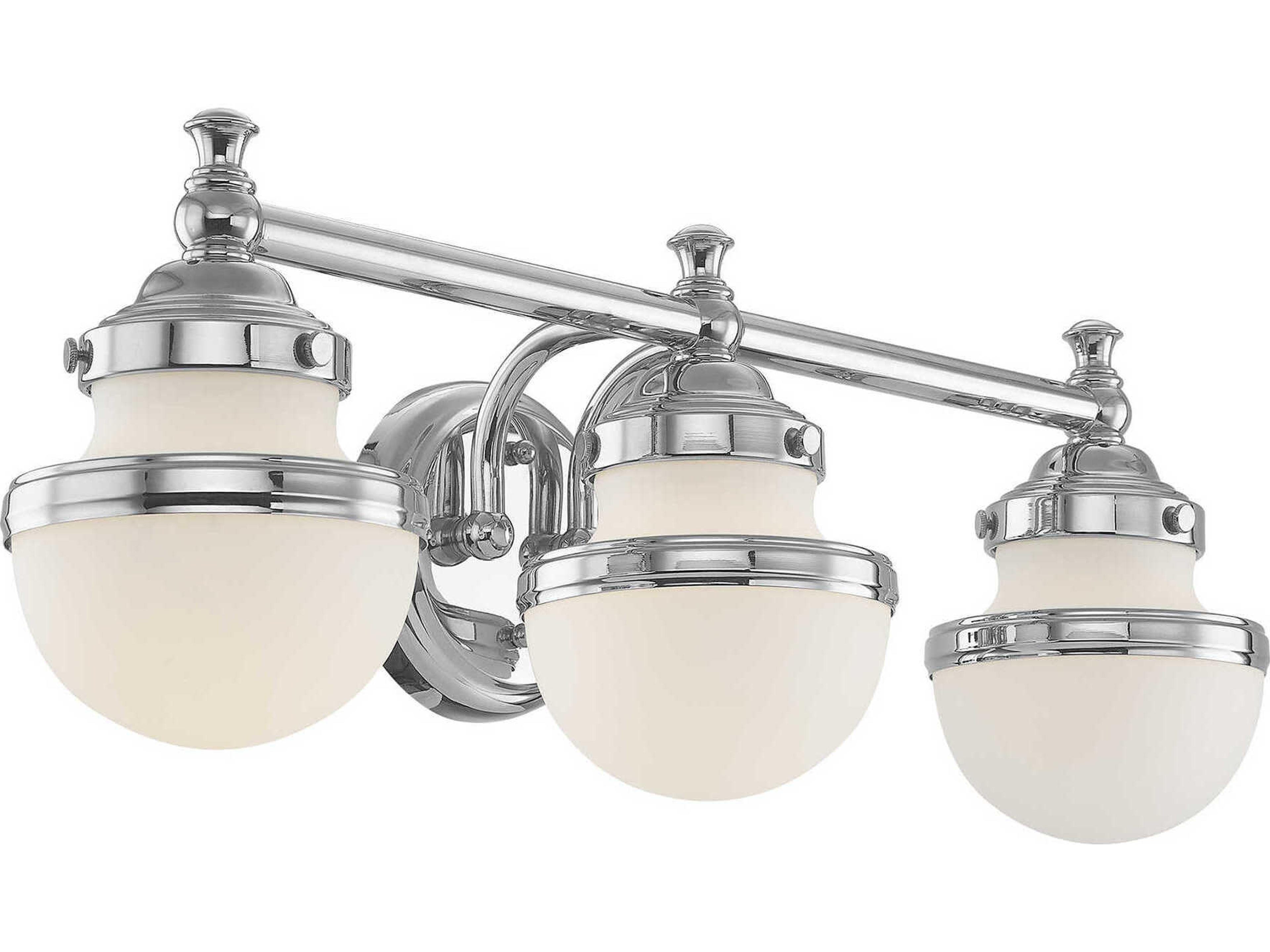 Livex Lighting Oldwick 3-Light Polished Chrome Glass Vanity Light