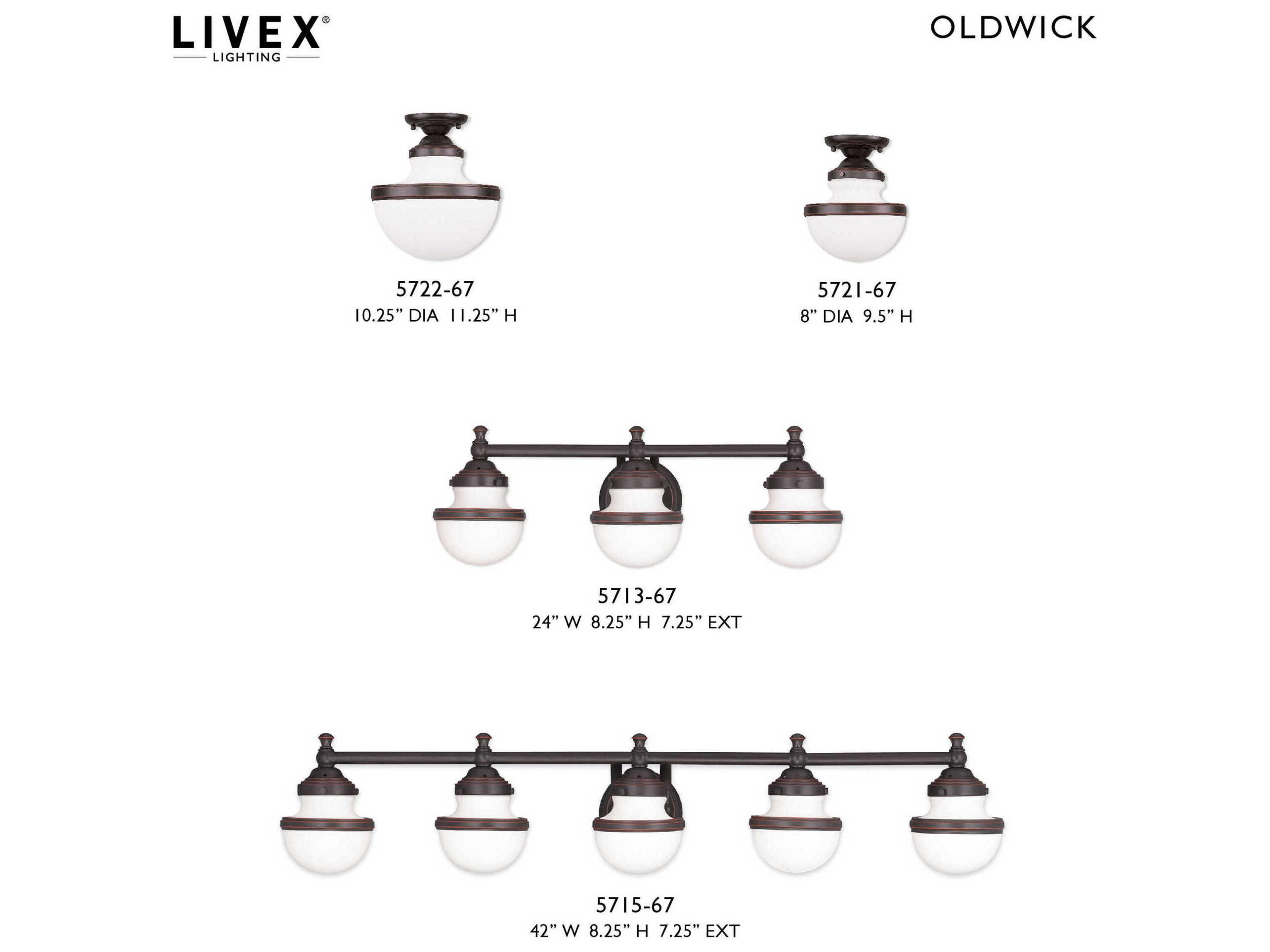 Livex Lighting Oldwick 3-Light Olde Bronze Glass Vanity Light