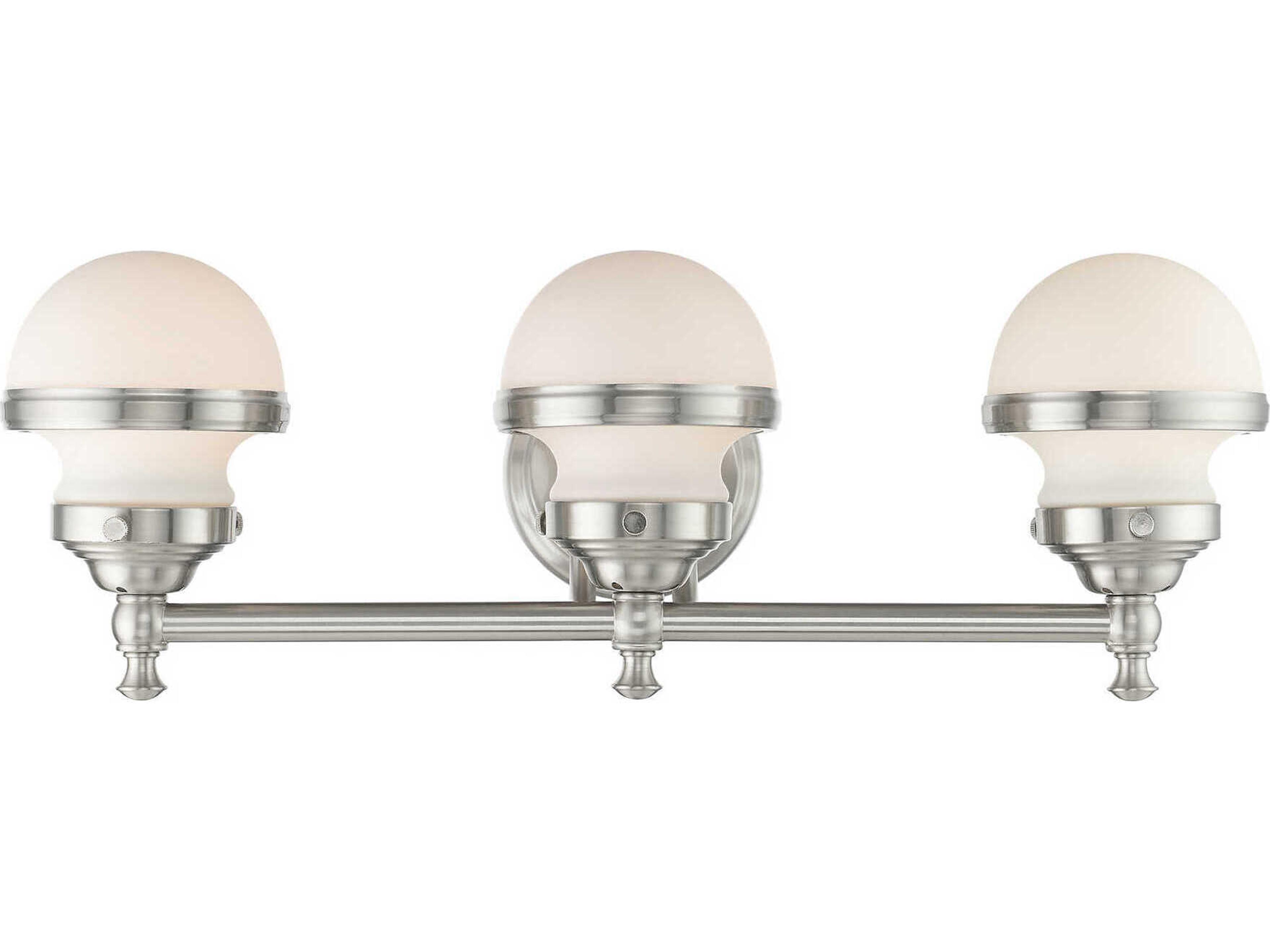 Oldwick 3-Light Brushed Nickel Glass Vanity Light