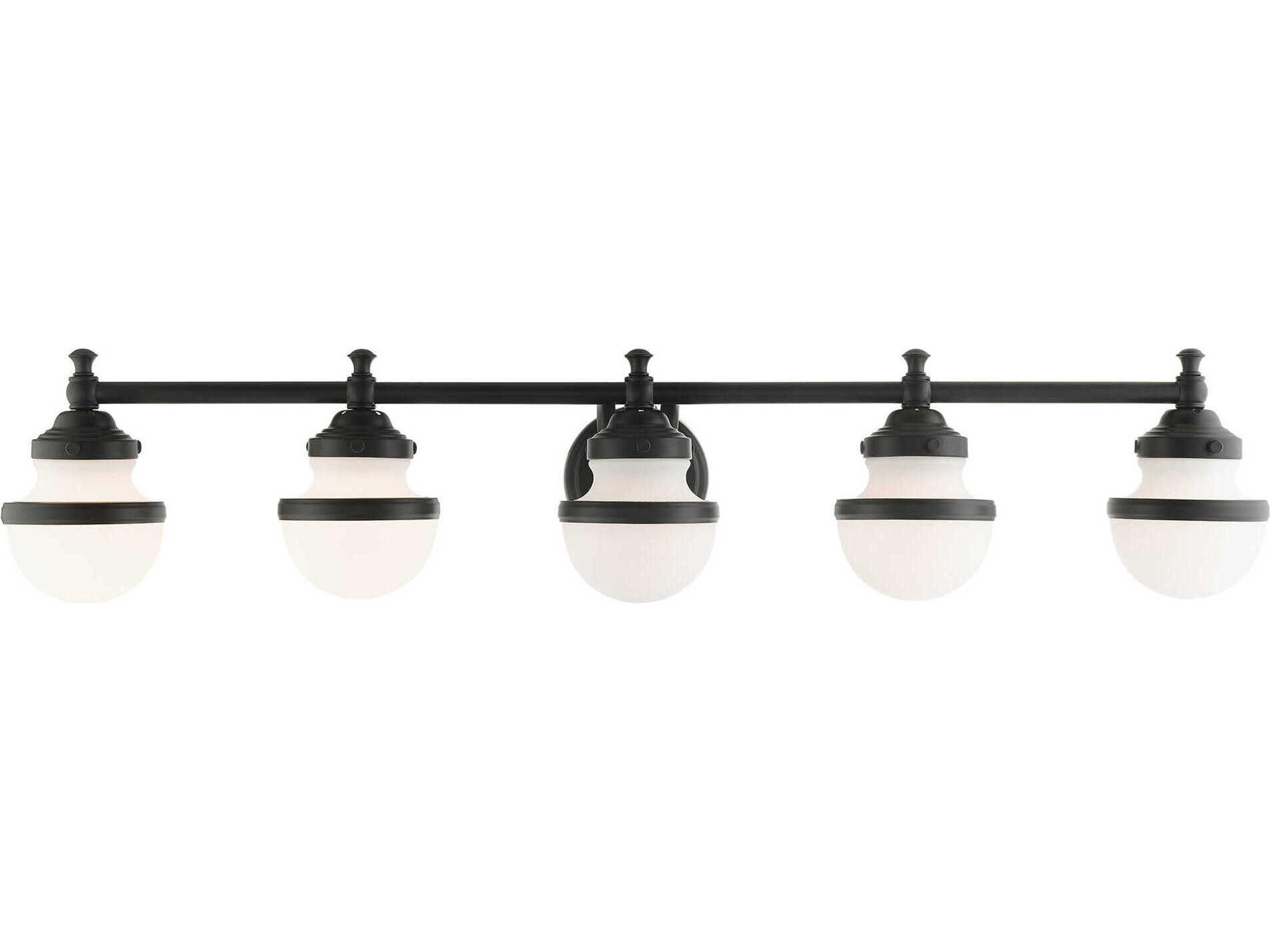 Oldwick 5-Light Black Glass Vanity Light