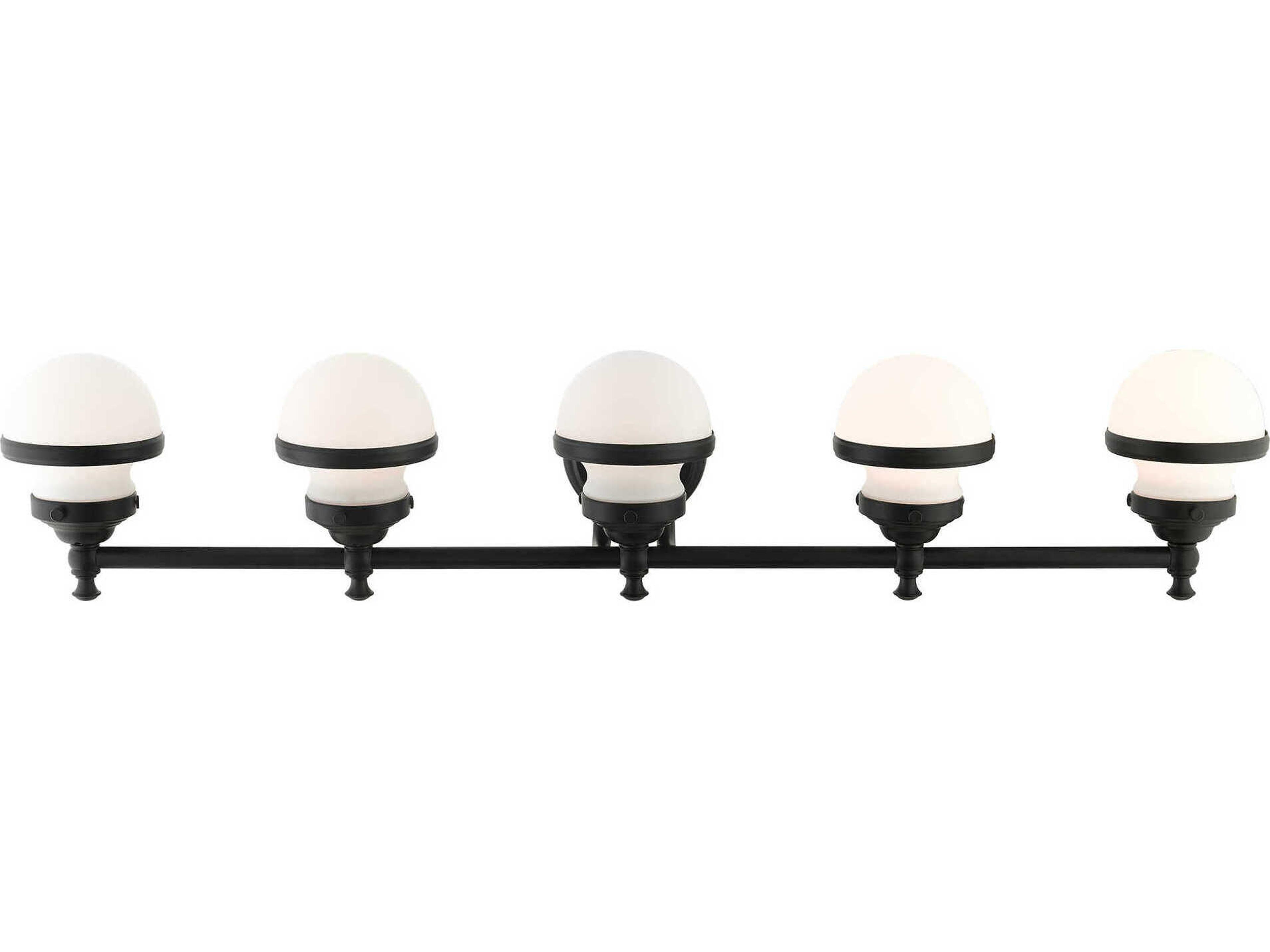 Livex Lighting Oldwick 5-Light Black Glass Vanity Light