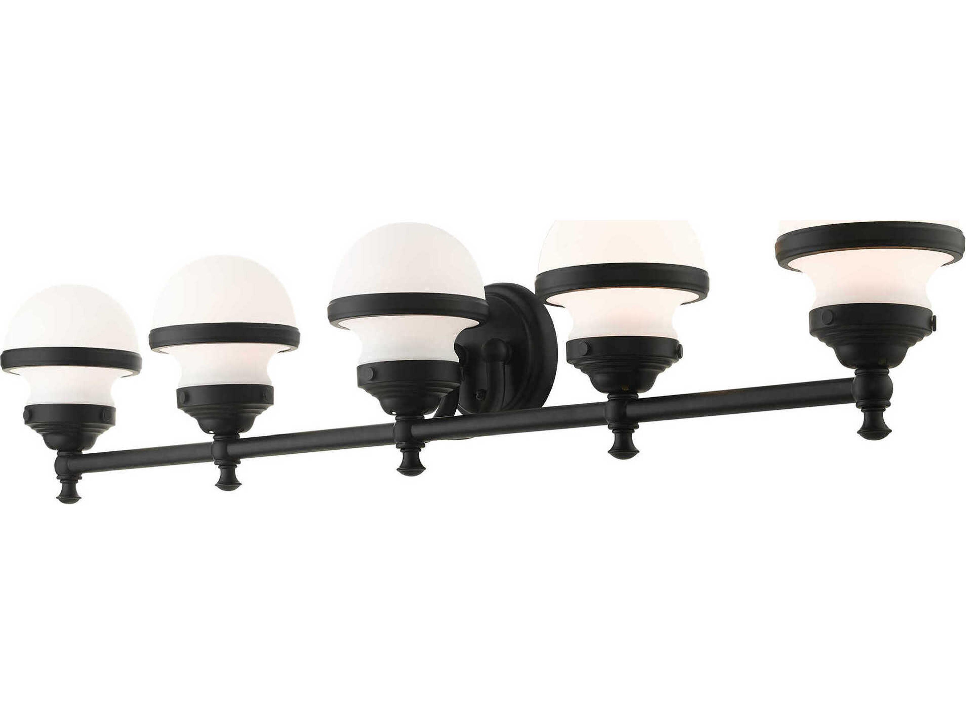 Livex Lighting Oldwick 5-Light Black Glass Vanity Light