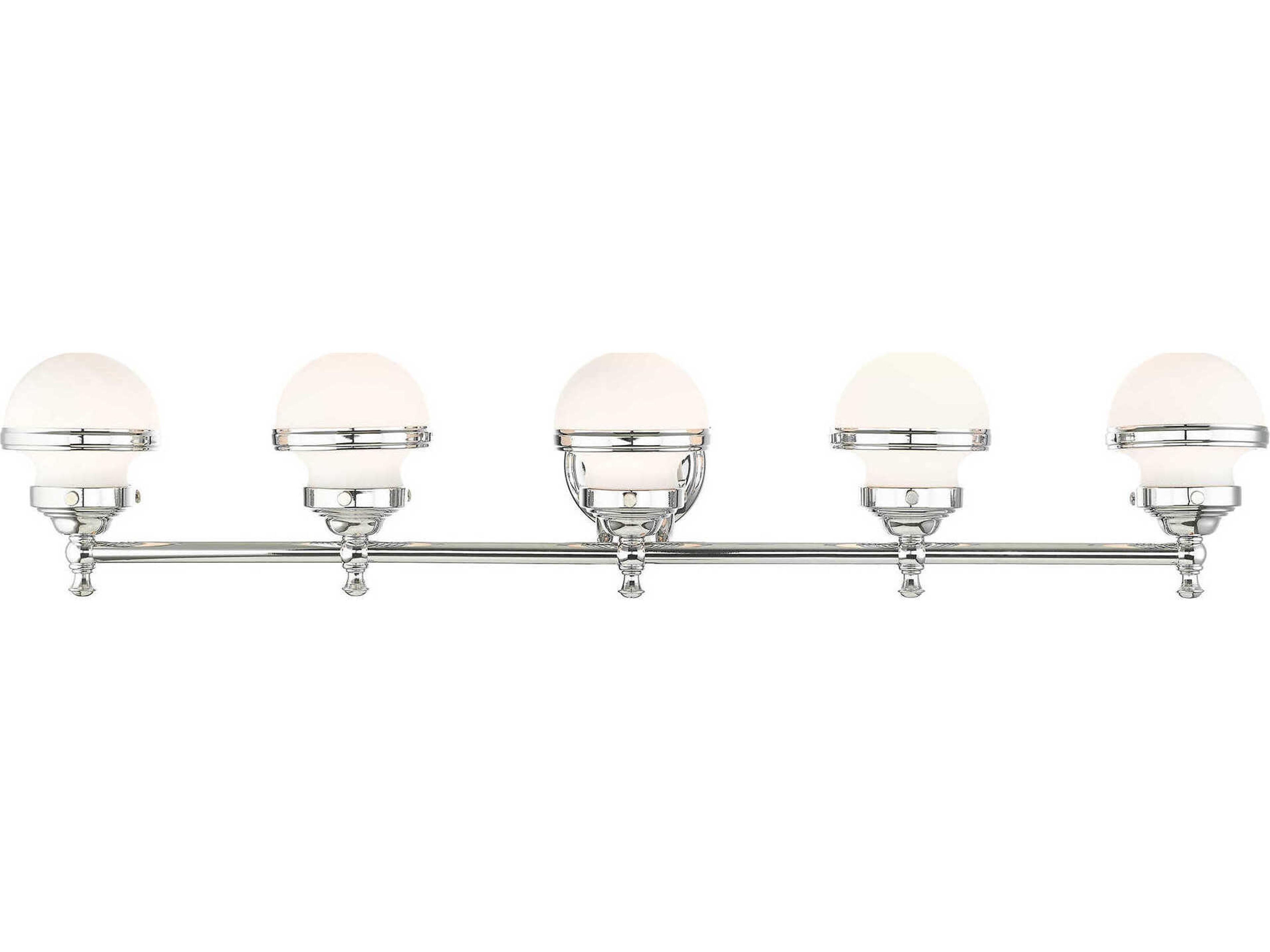 Oldwick 5-Light Polished Chrome Glass Vanity Light