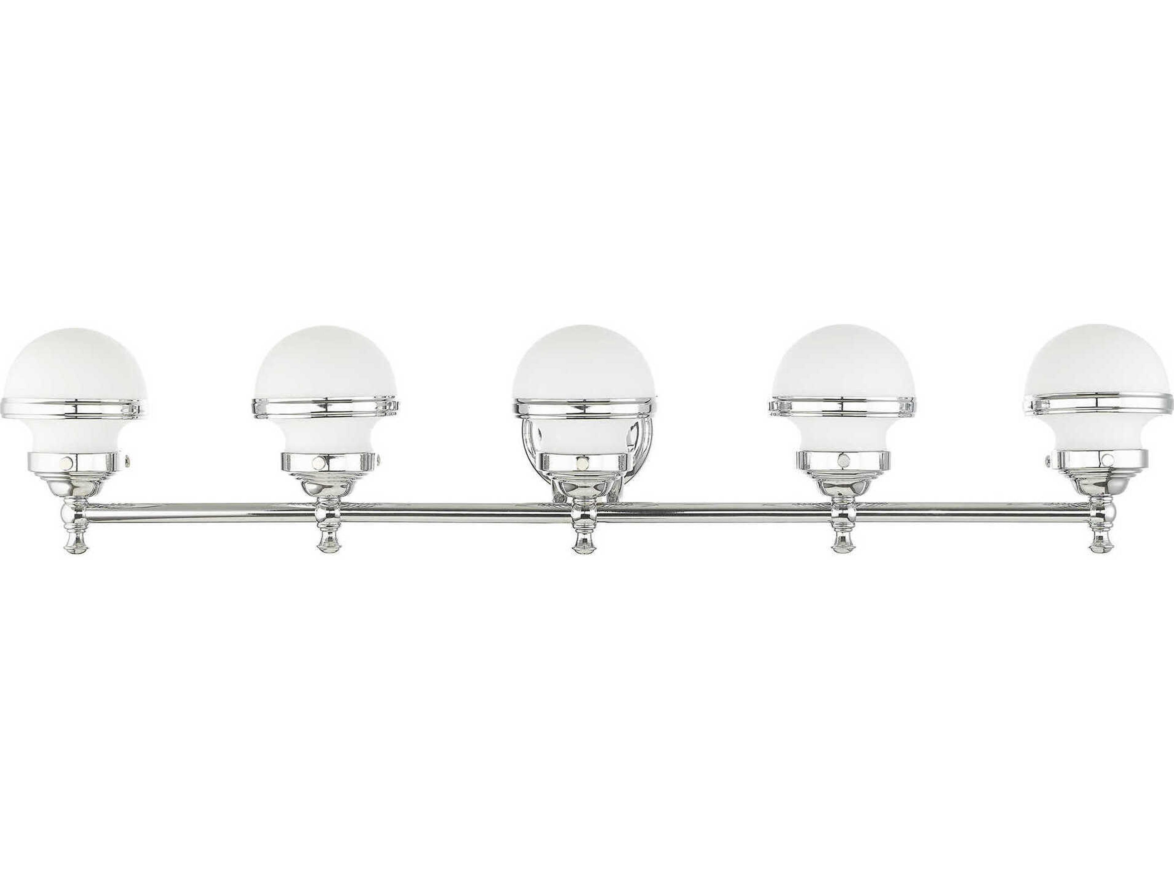 Livex Lighting Oldwick 5-Light Polished Chrome Glass Vanity Light