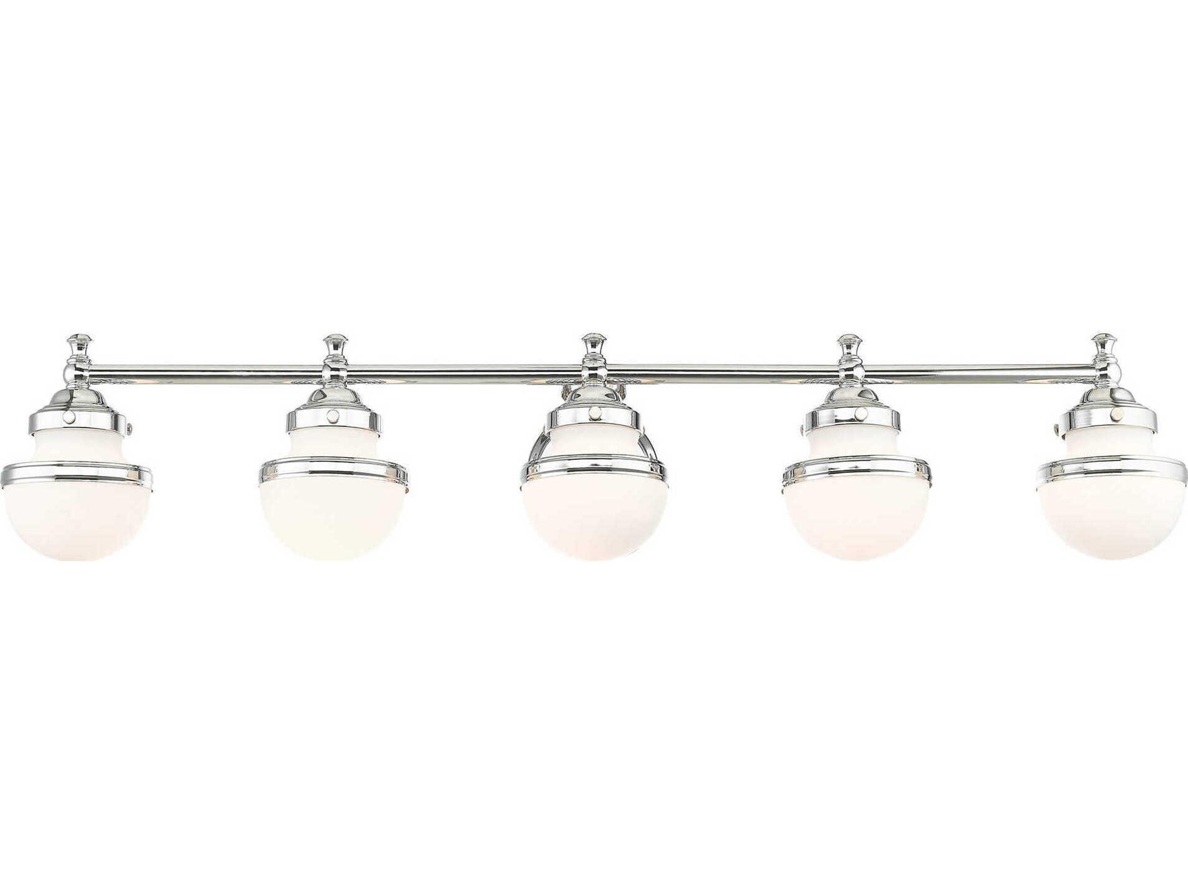 Livex Lighting Oldwick 5-Light Polished Chrome Glass Vanity Light