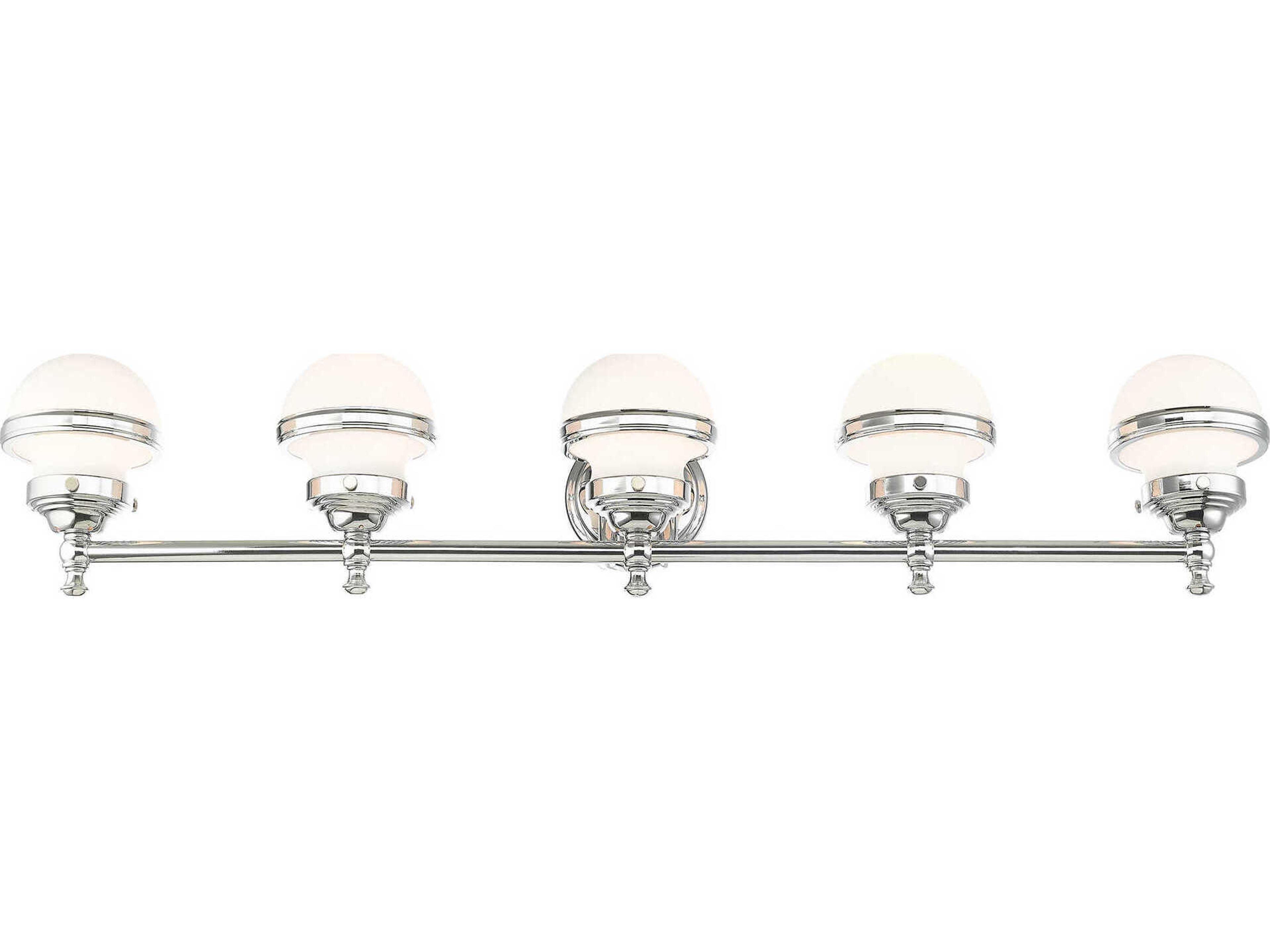 Livex Lighting Oldwick 5-Light Polished Chrome Glass Vanity Light