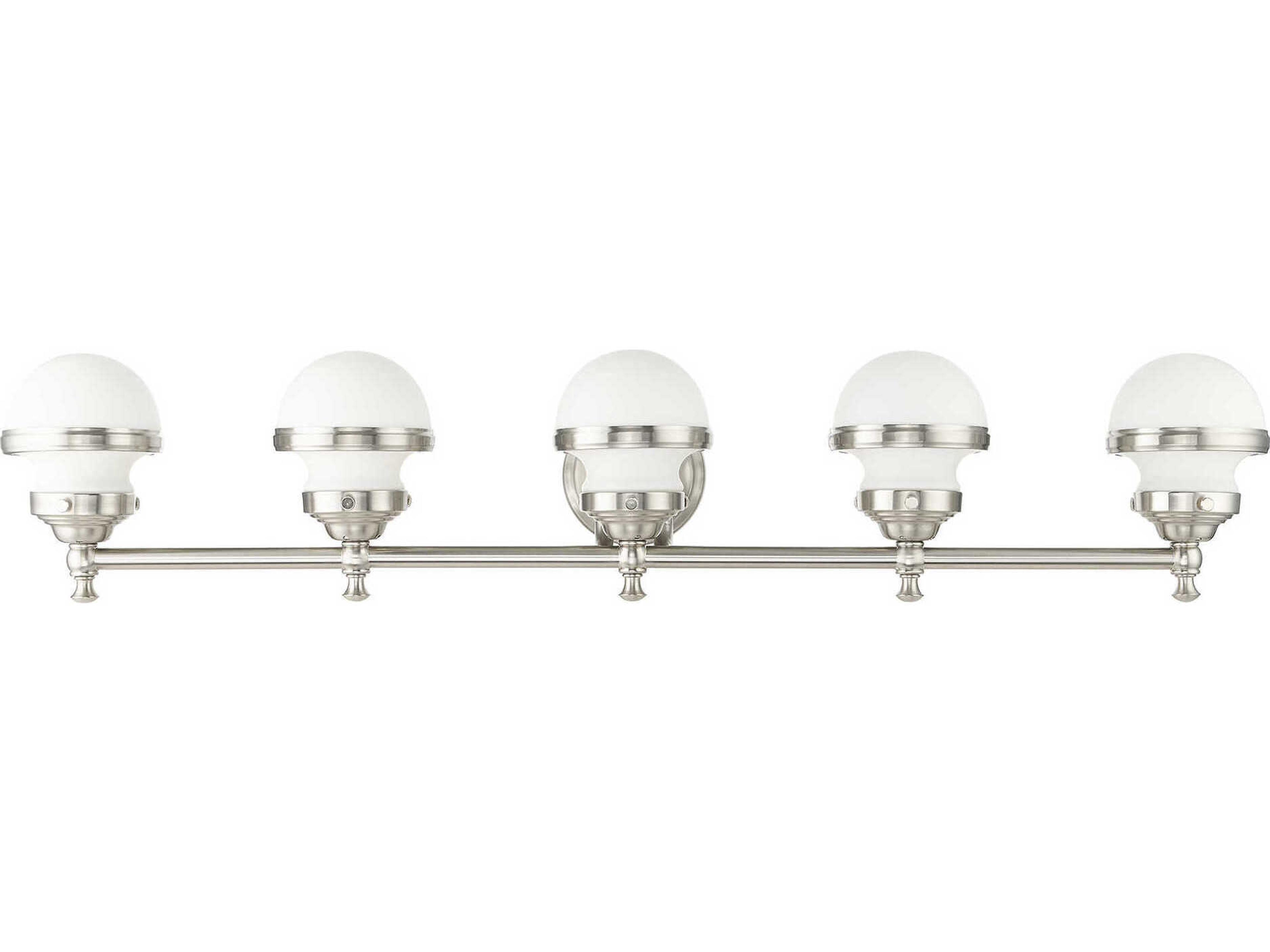 Livex Lighting Oldwick 5-Light Brushed Nickel Glass Vanity Light