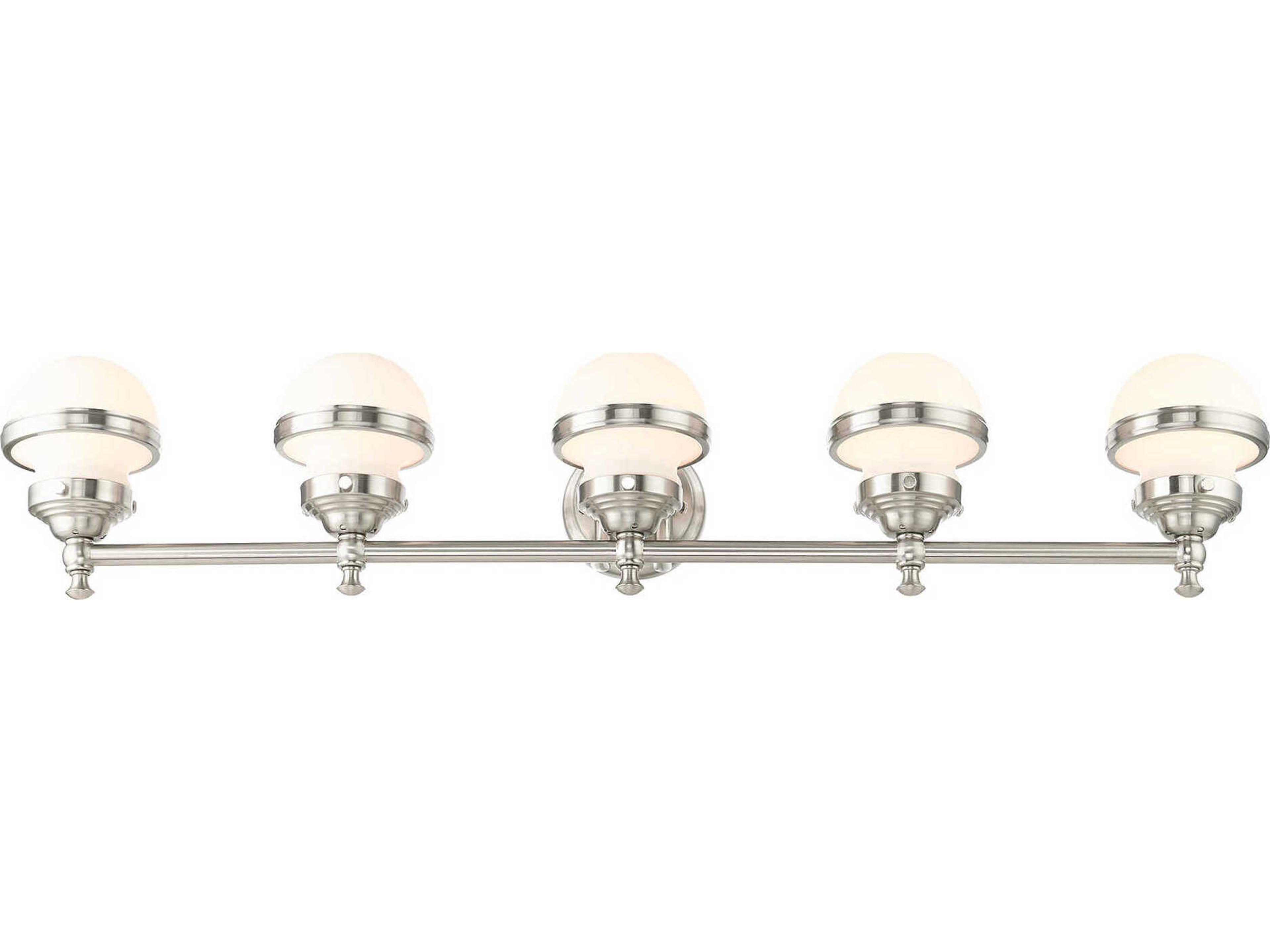 Livex Lighting Oldwick 5-Light Brushed Nickel Glass Vanity Light