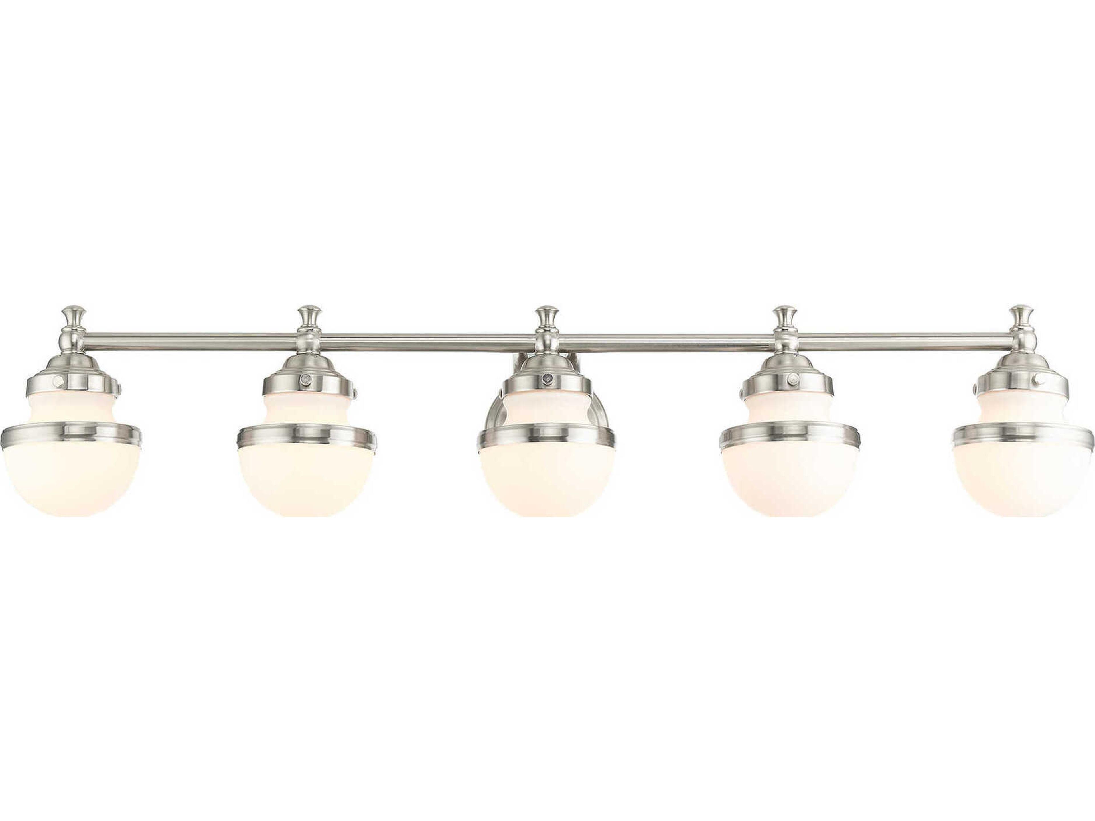 Livex Lighting Oldwick 5-Light Brushed Nickel Glass Vanity Light