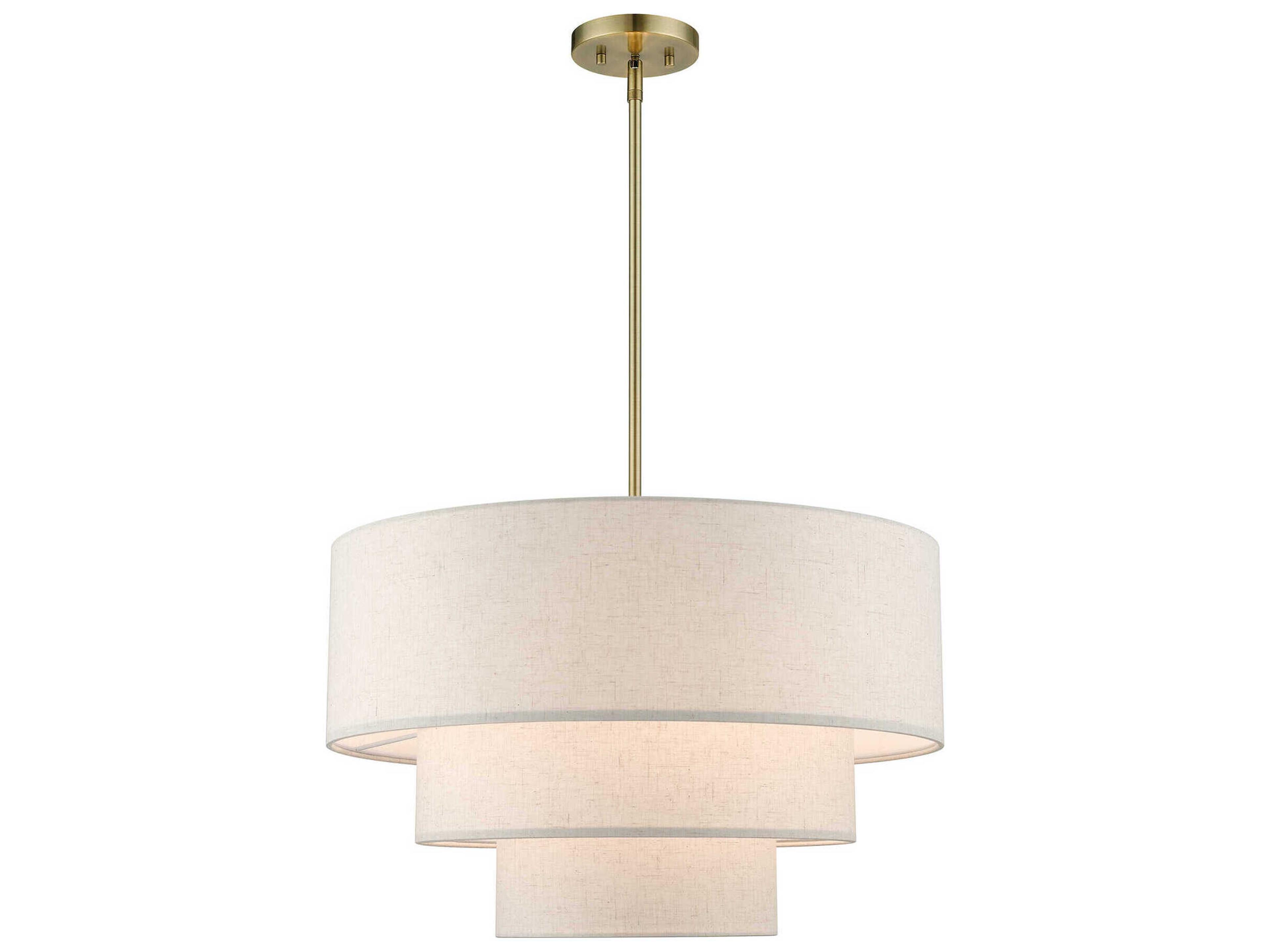 Gladstone 4-Light Antique Brass Tiered Pendant
