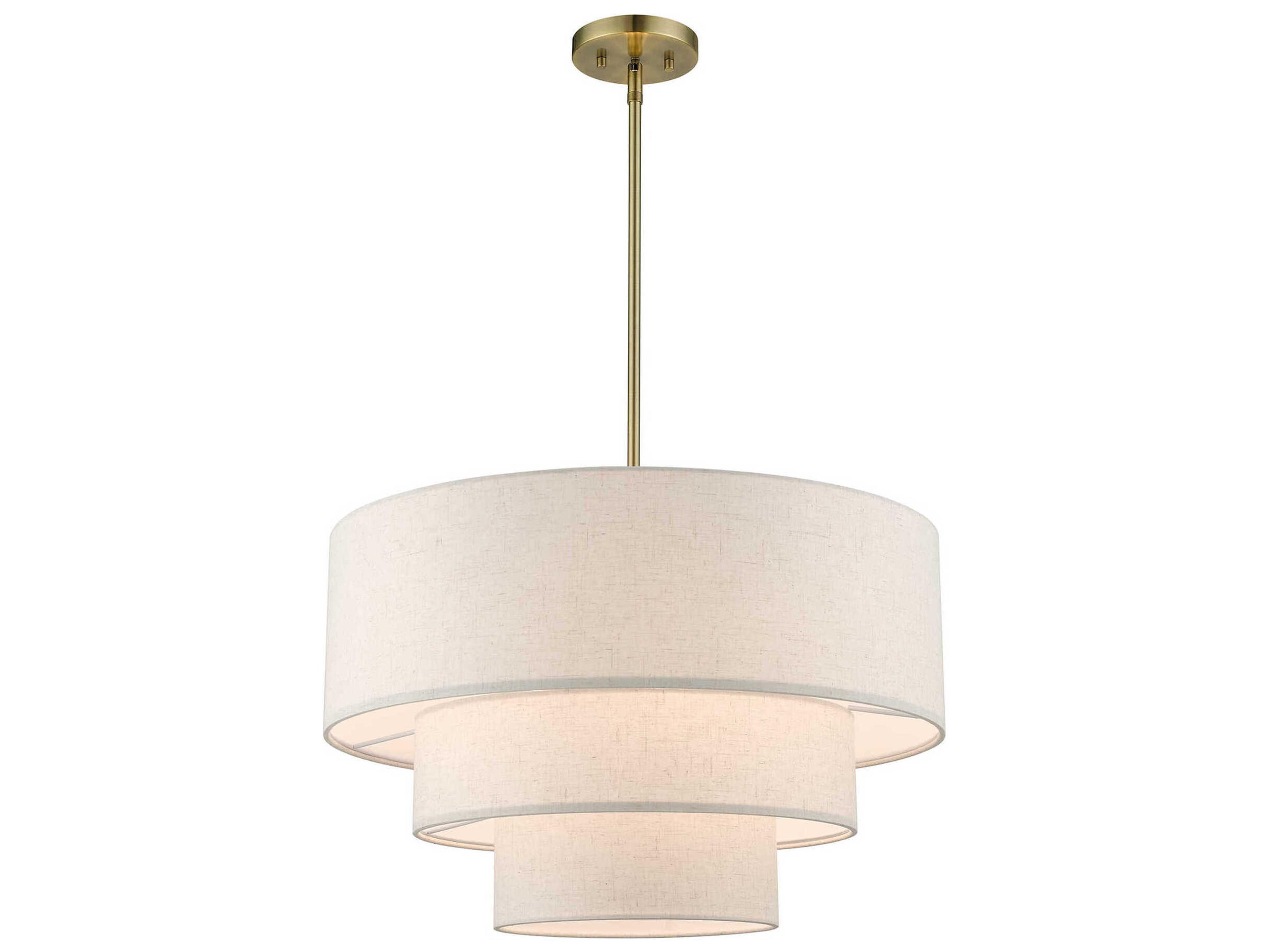 Livex Lighting Gladstone 4-Light Antique Brass Tiered Pendant