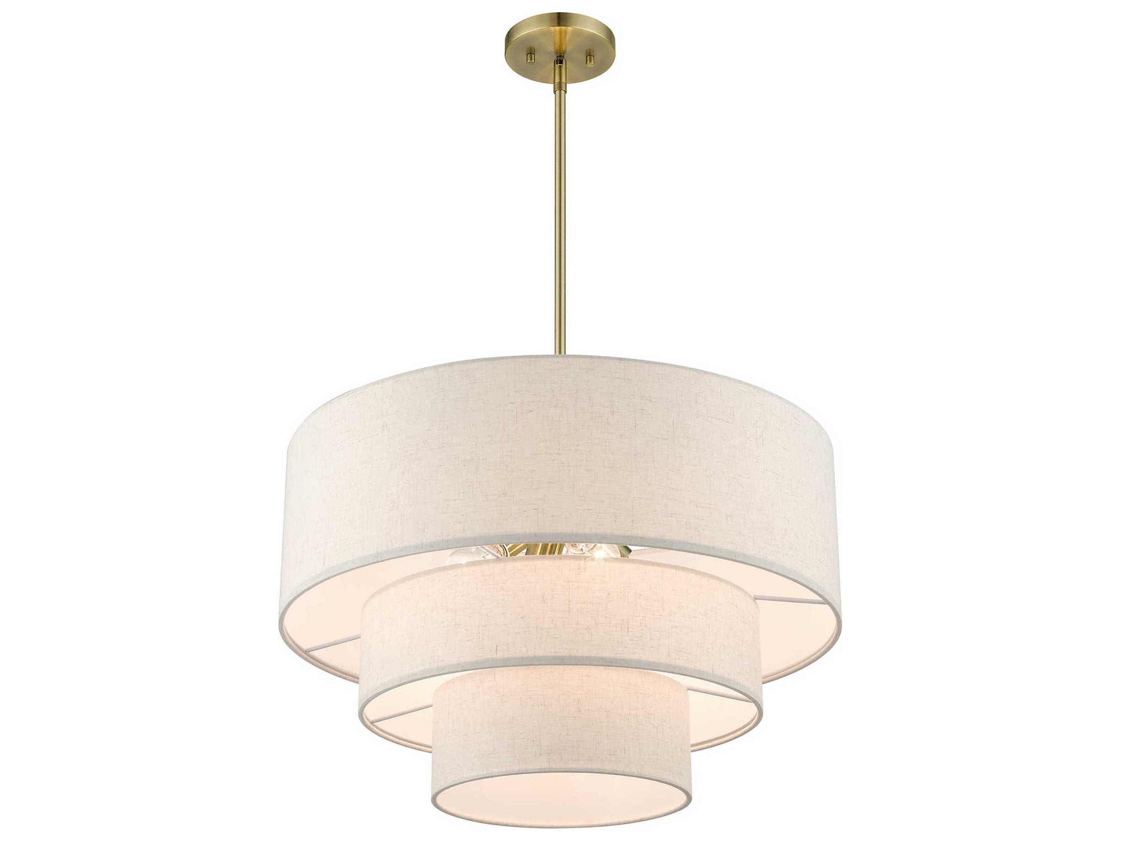Livex Lighting Gladstone 4-Light Antique Brass Tiered Pendant