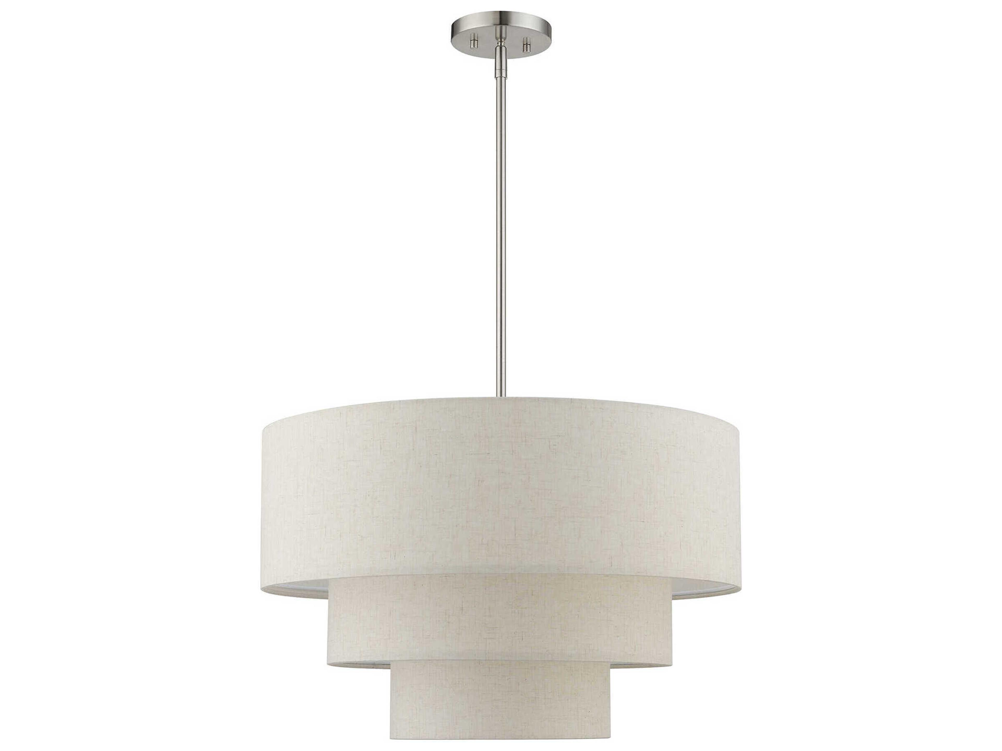 Livex Lighting Gladstone 4-Light Brushed Nickel Tiered Pendant