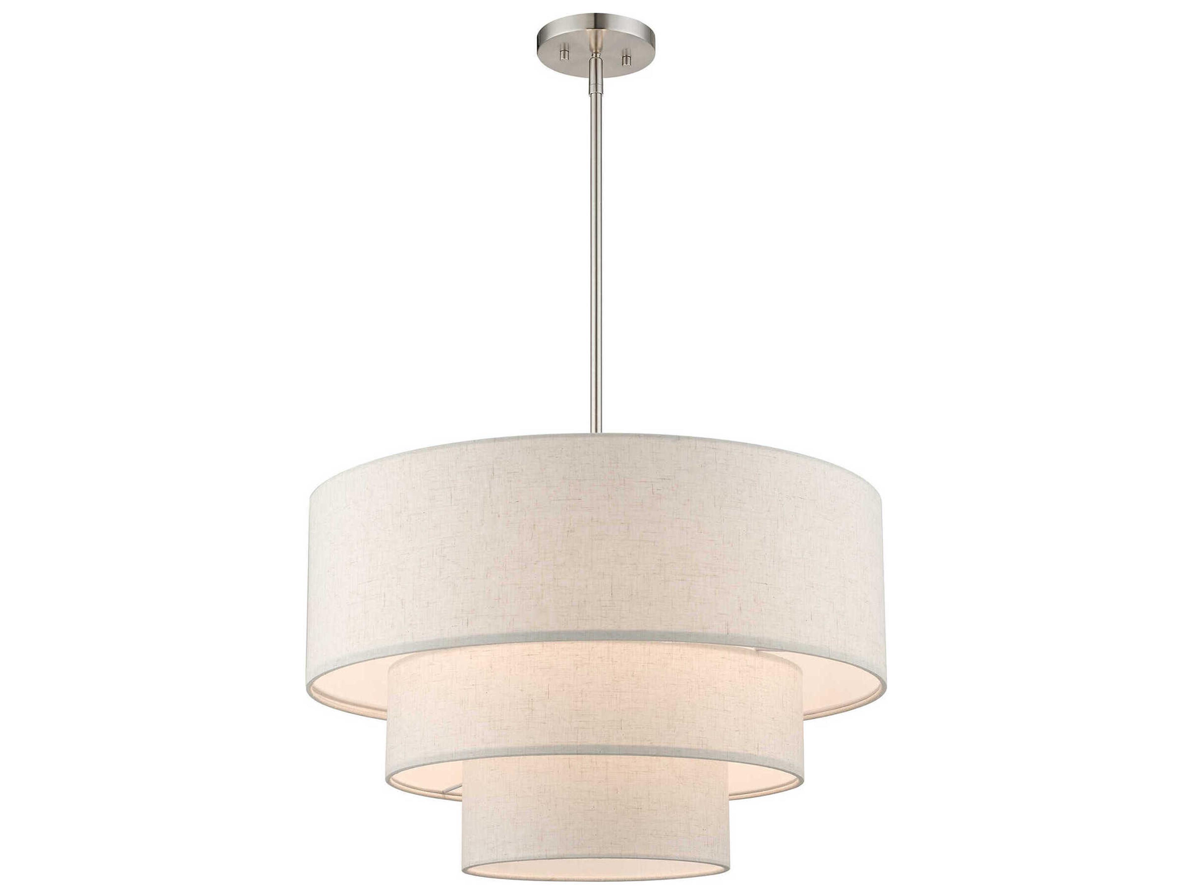 Livex Lighting Gladstone 4-Light Brushed Nickel Tiered Pendant