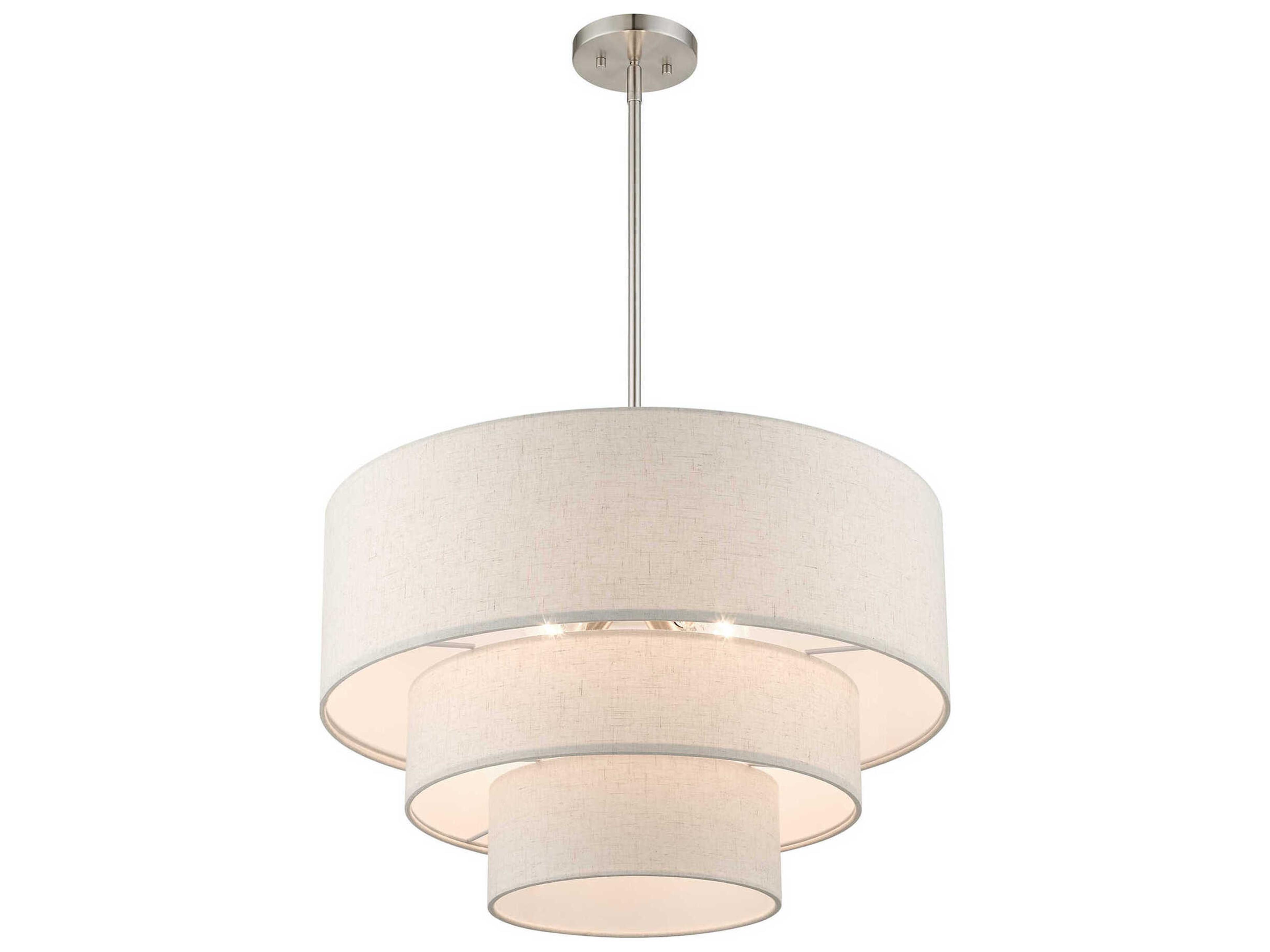Livex Lighting Gladstone 4-Light Brushed Nickel Tiered Pendant