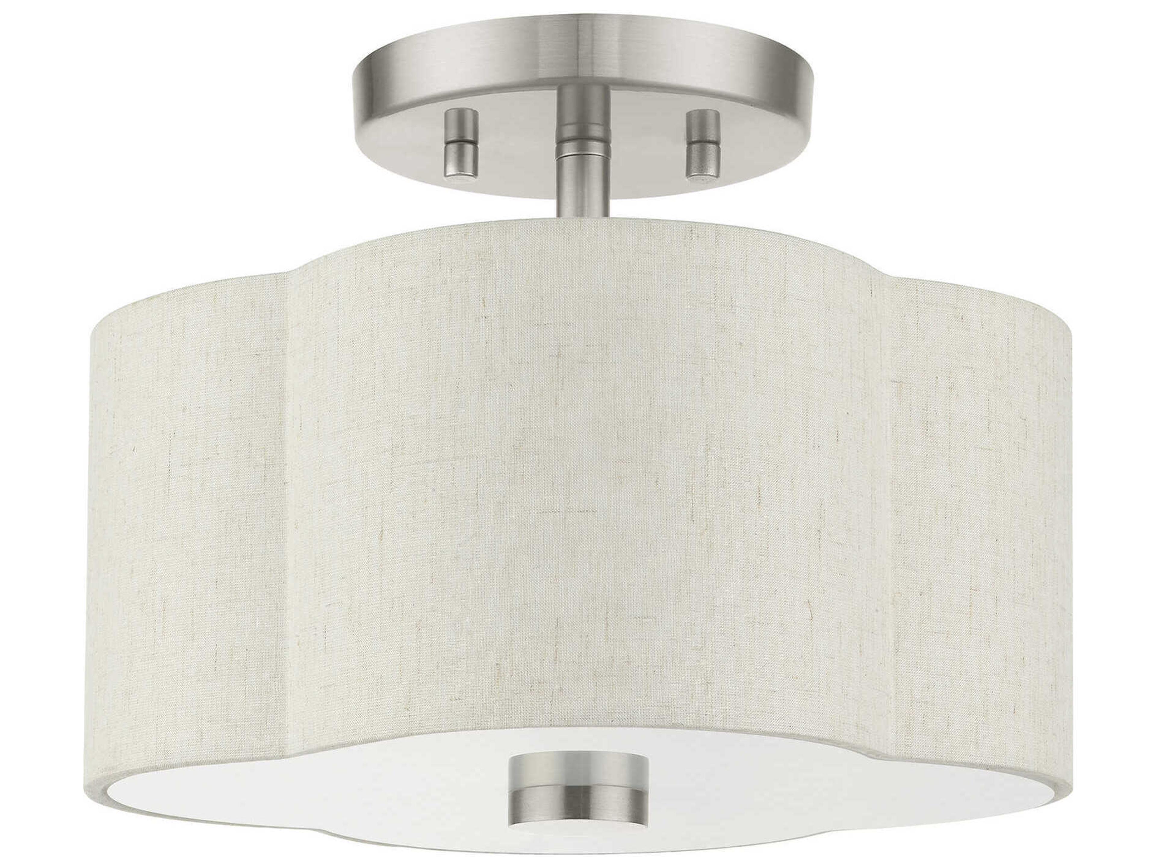 Livex Lighting Solstice 2-Light Brushed Nickel Semi Flush Mount