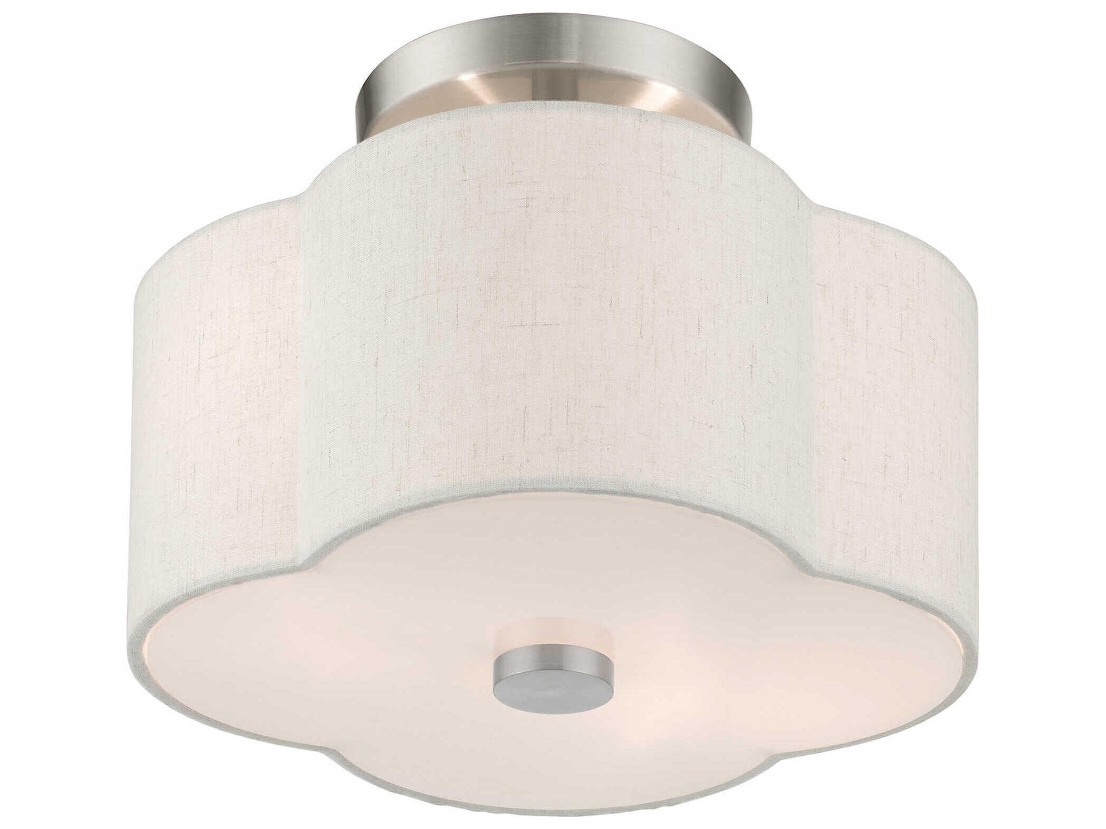 Livex Lighting Solstice 2-Light Brushed Nickel Semi Flush Mount