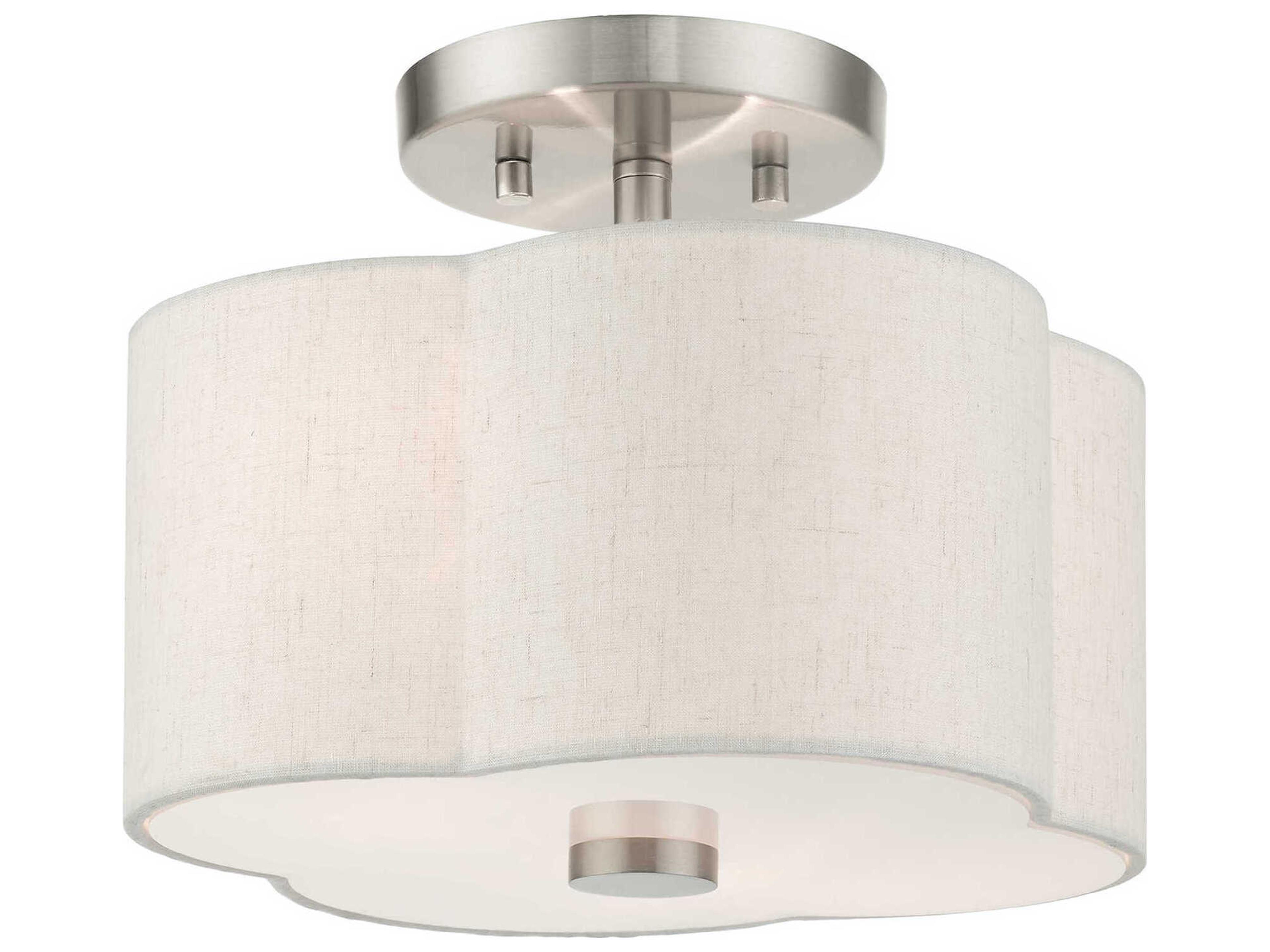 Livex Lighting Solstice 2-Light Brushed Nickel Semi Flush Mount
