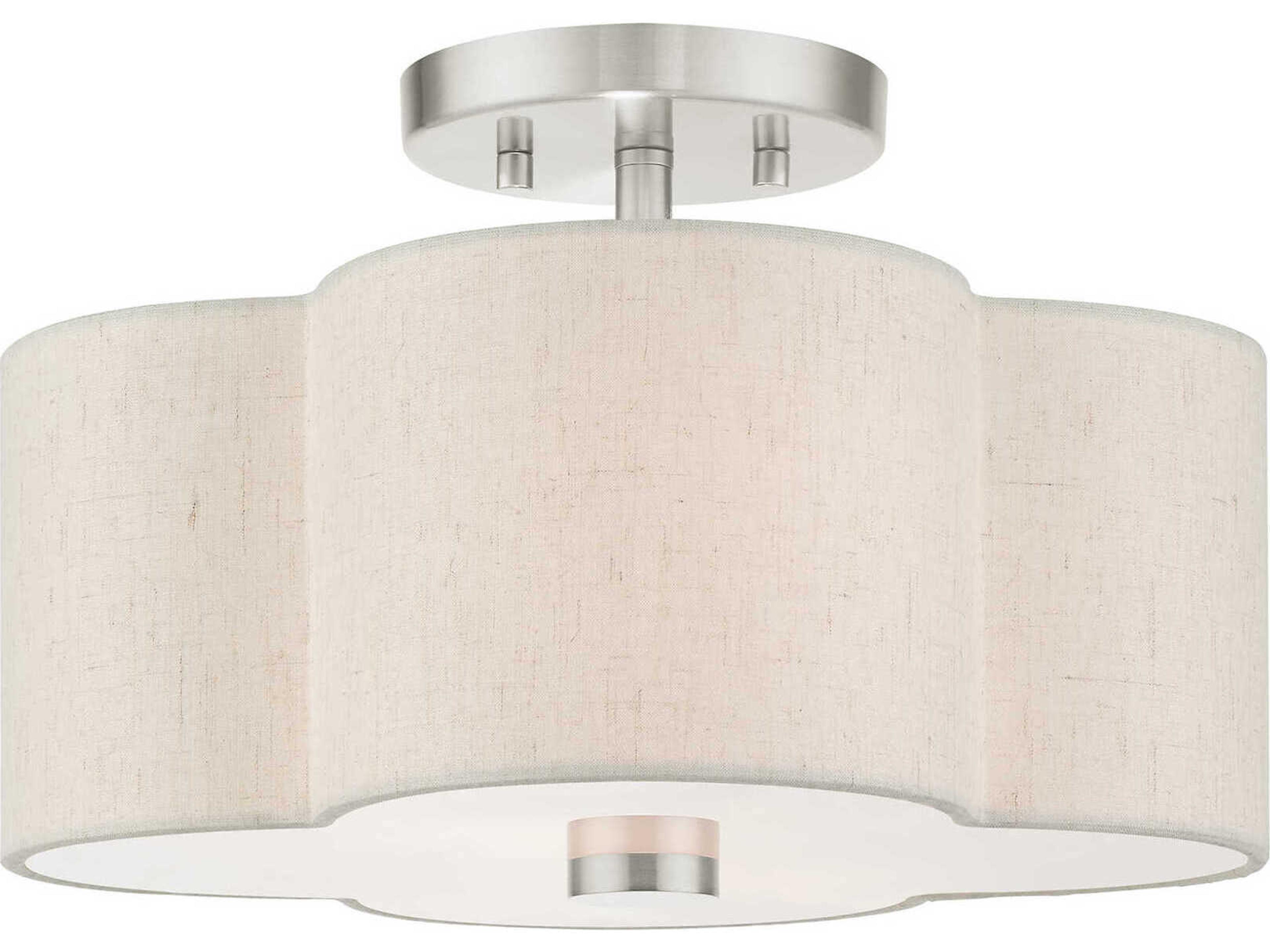 Solstice 2-Light Brushed Nickel Semi Flush Mount