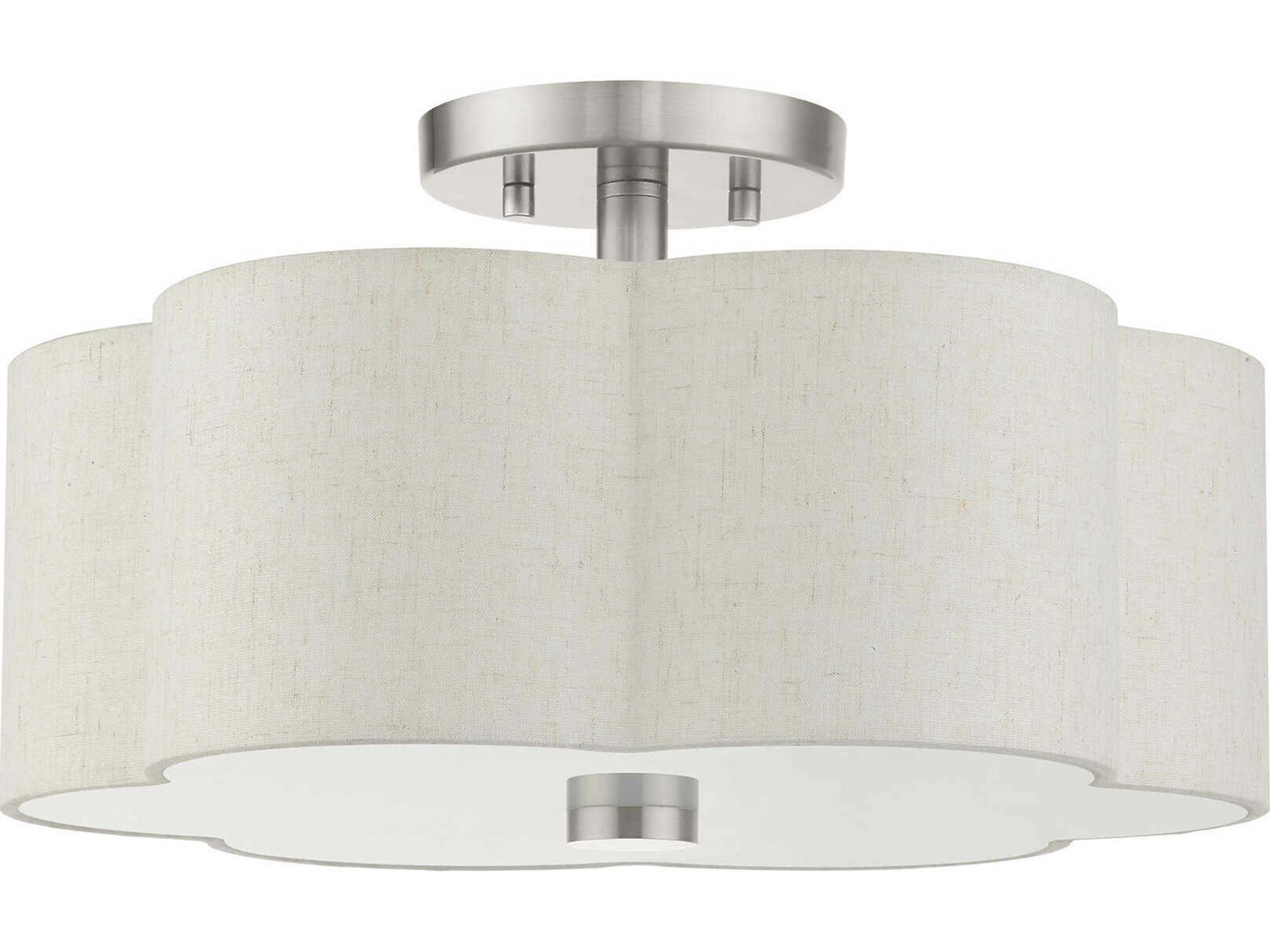 Livex Lighting Solstice 3-Light Brushed Nickel Semi Flush Mount