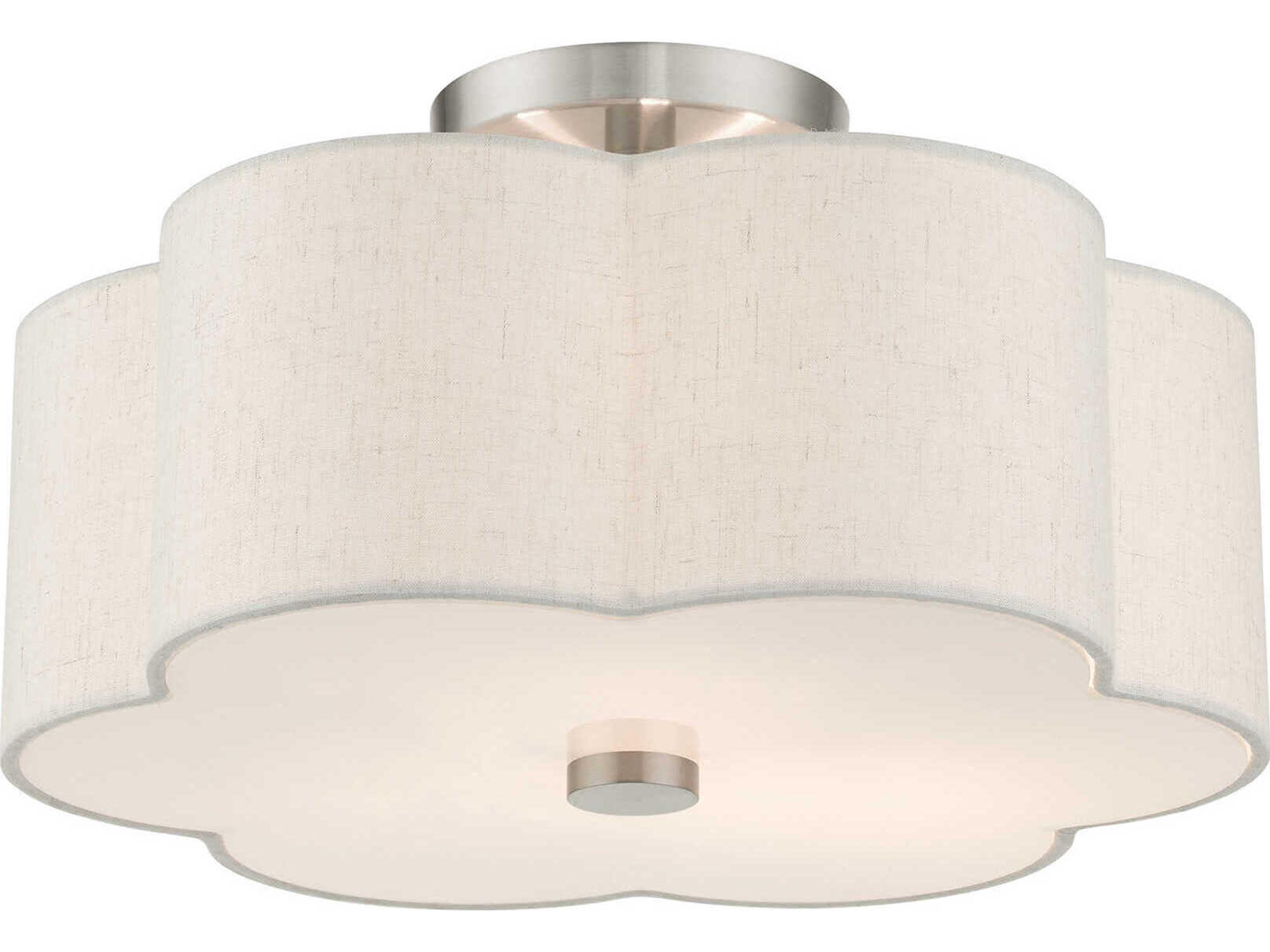 Livex Lighting Solstice 3-Light Brushed Nickel Semi Flush Mount