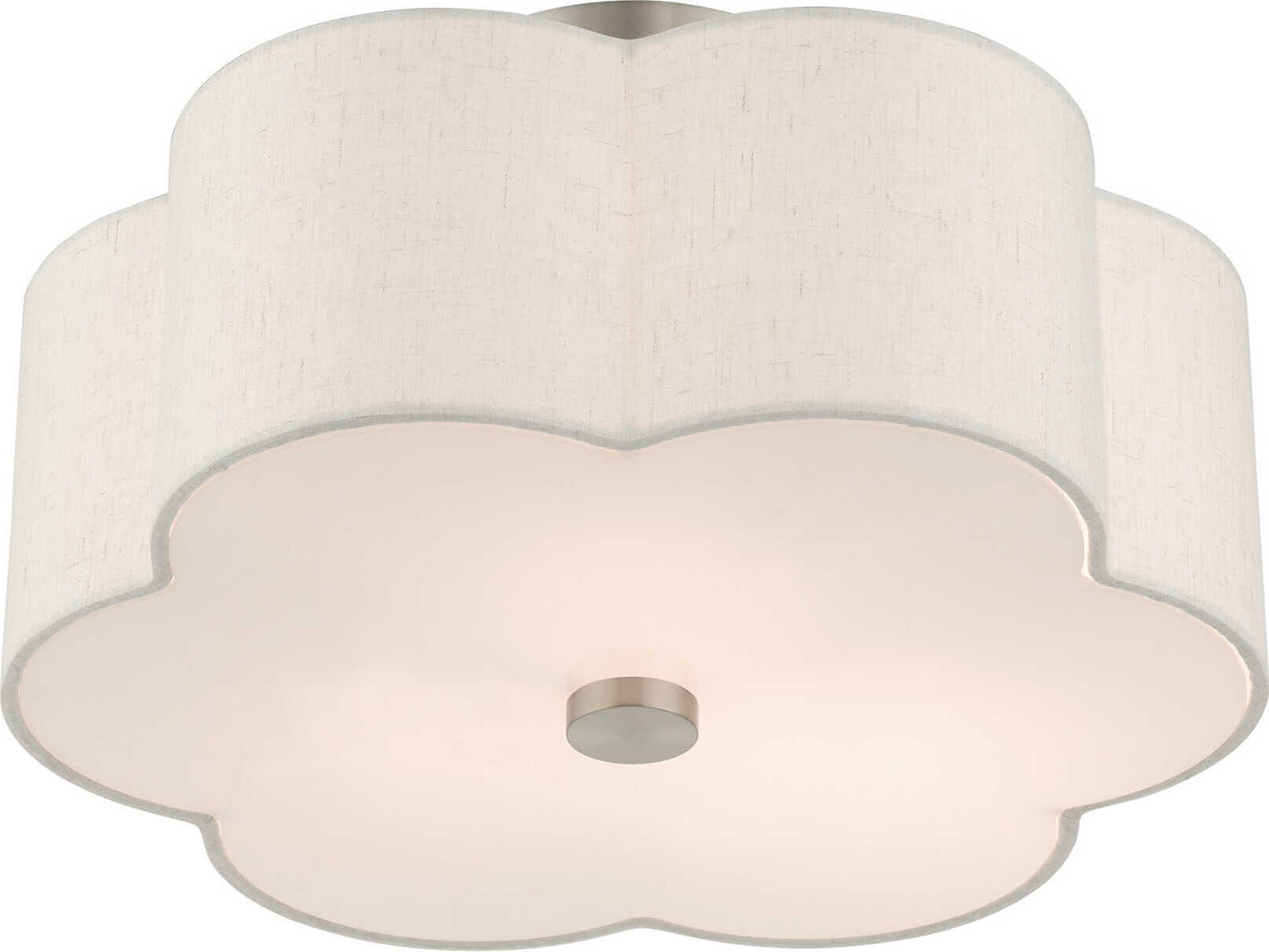 Livex Lighting Solstice 3-Light Brushed Nickel Semi Flush Mount