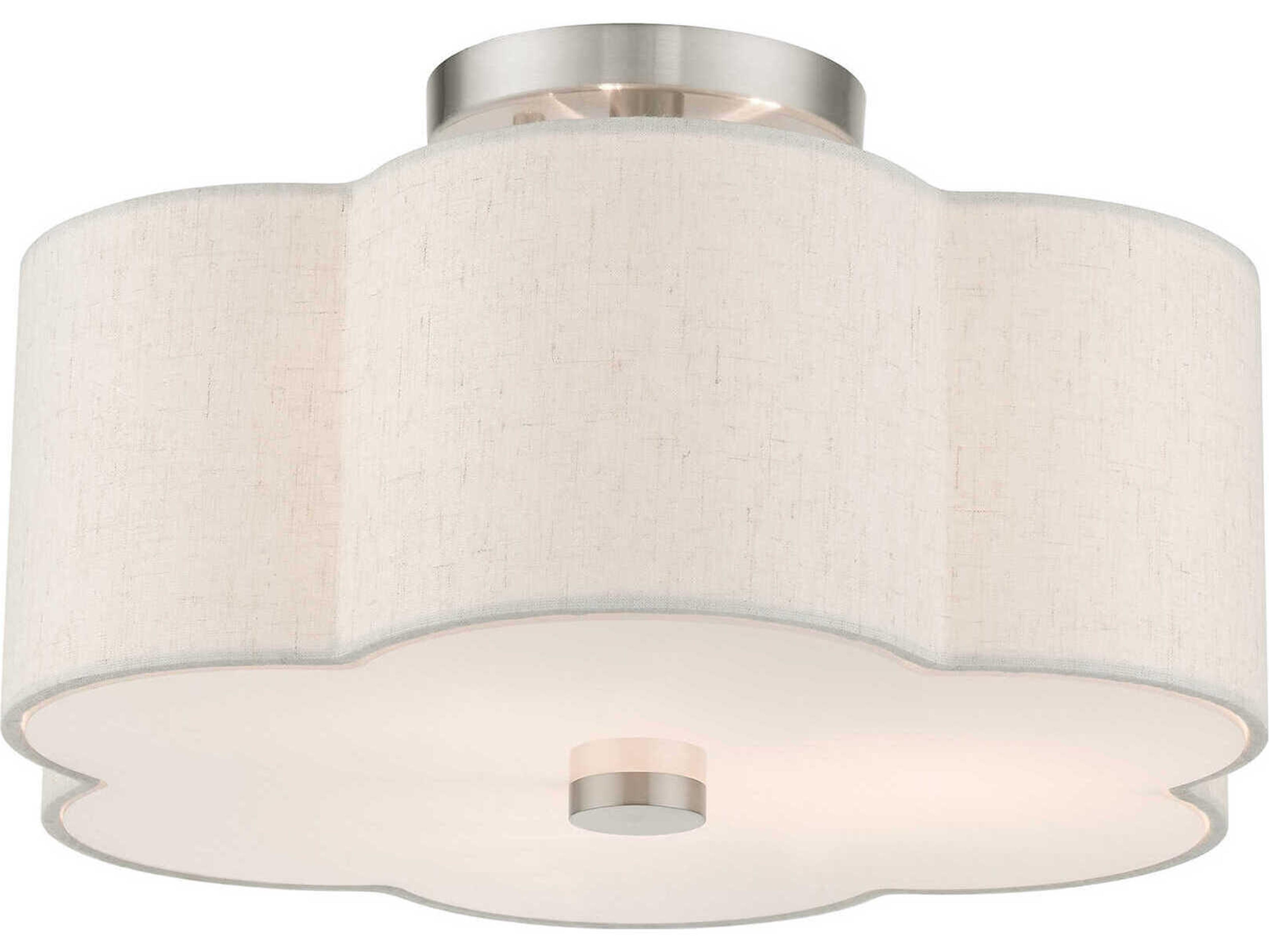 Livex Lighting Solstice 3-Light Brushed Nickel Semi Flush Mount
