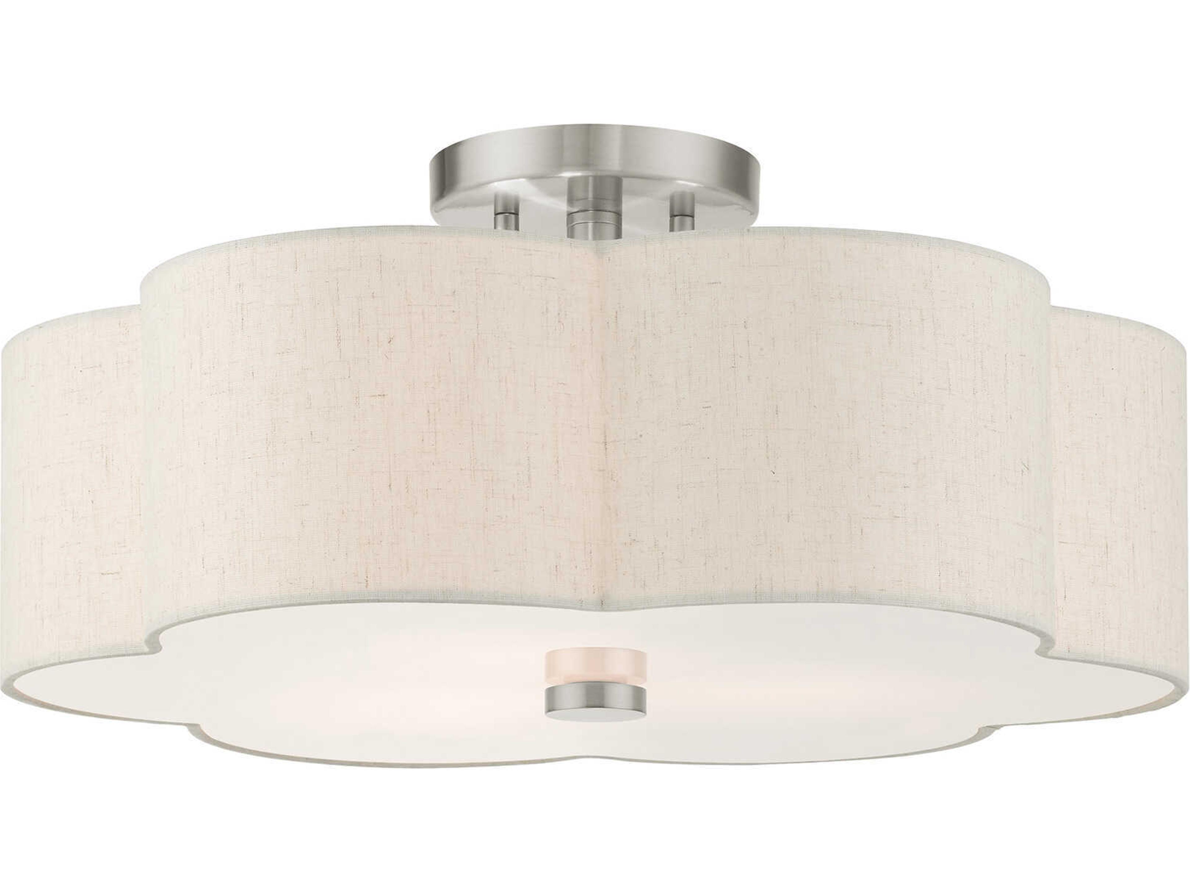 Solstice 3-Light Brushed Nickel Semi Flush Mount