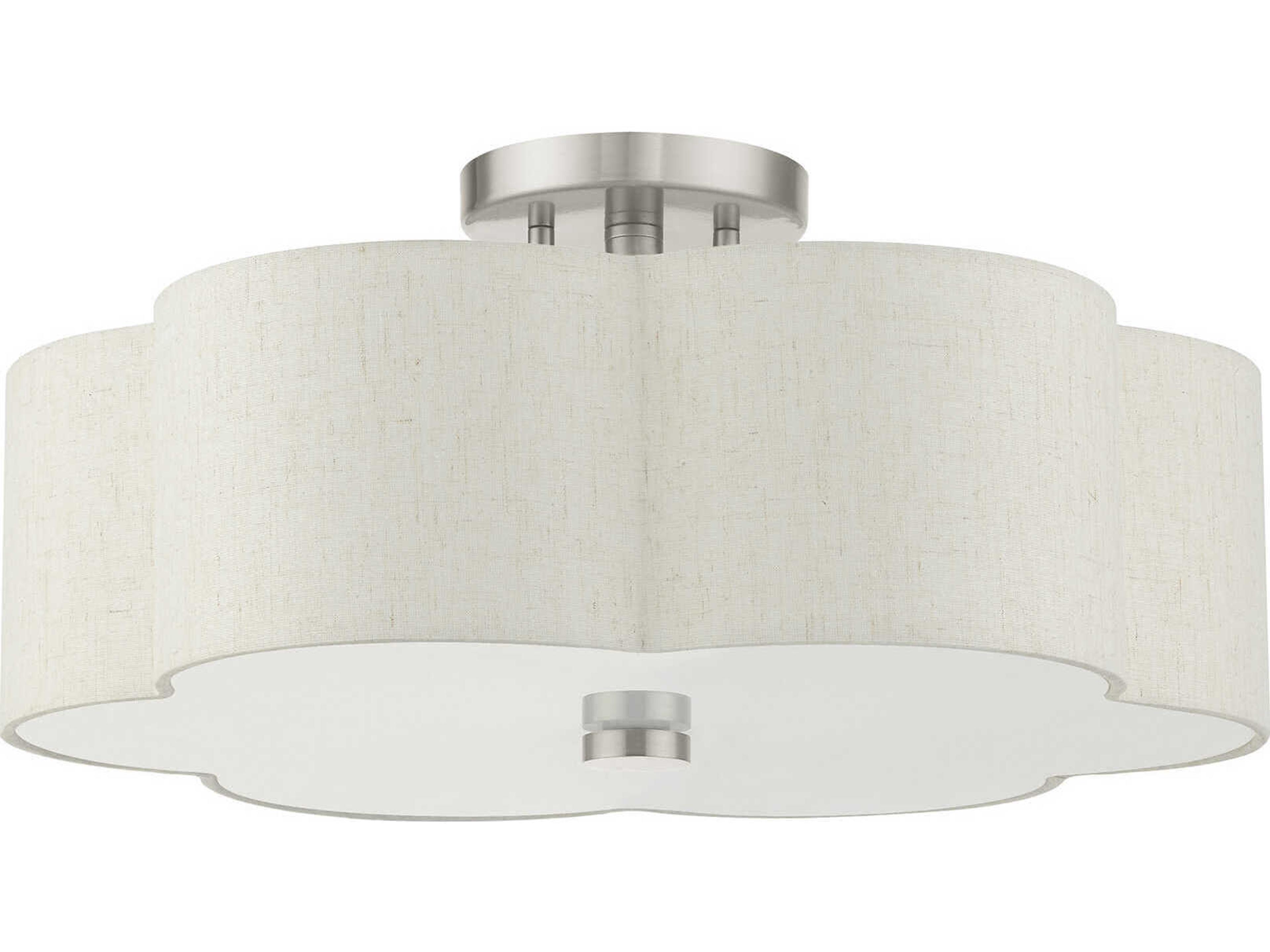 Livex Lighting Solstice 3-Light Brushed Nickel Semi Flush Mount