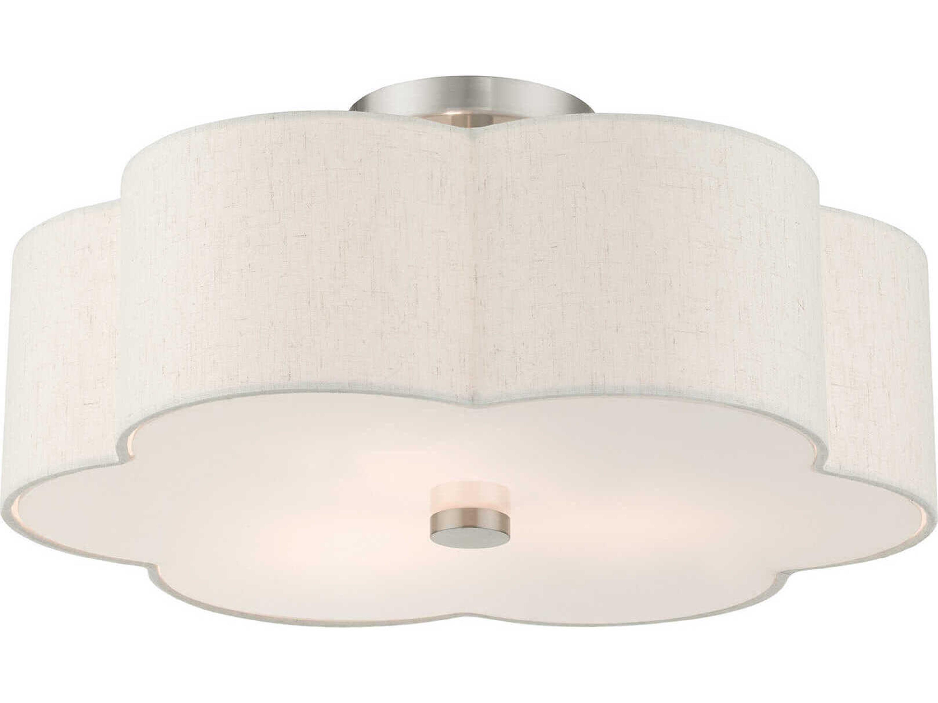 Livex Lighting Solstice 3-Light Brushed Nickel Semi Flush Mount