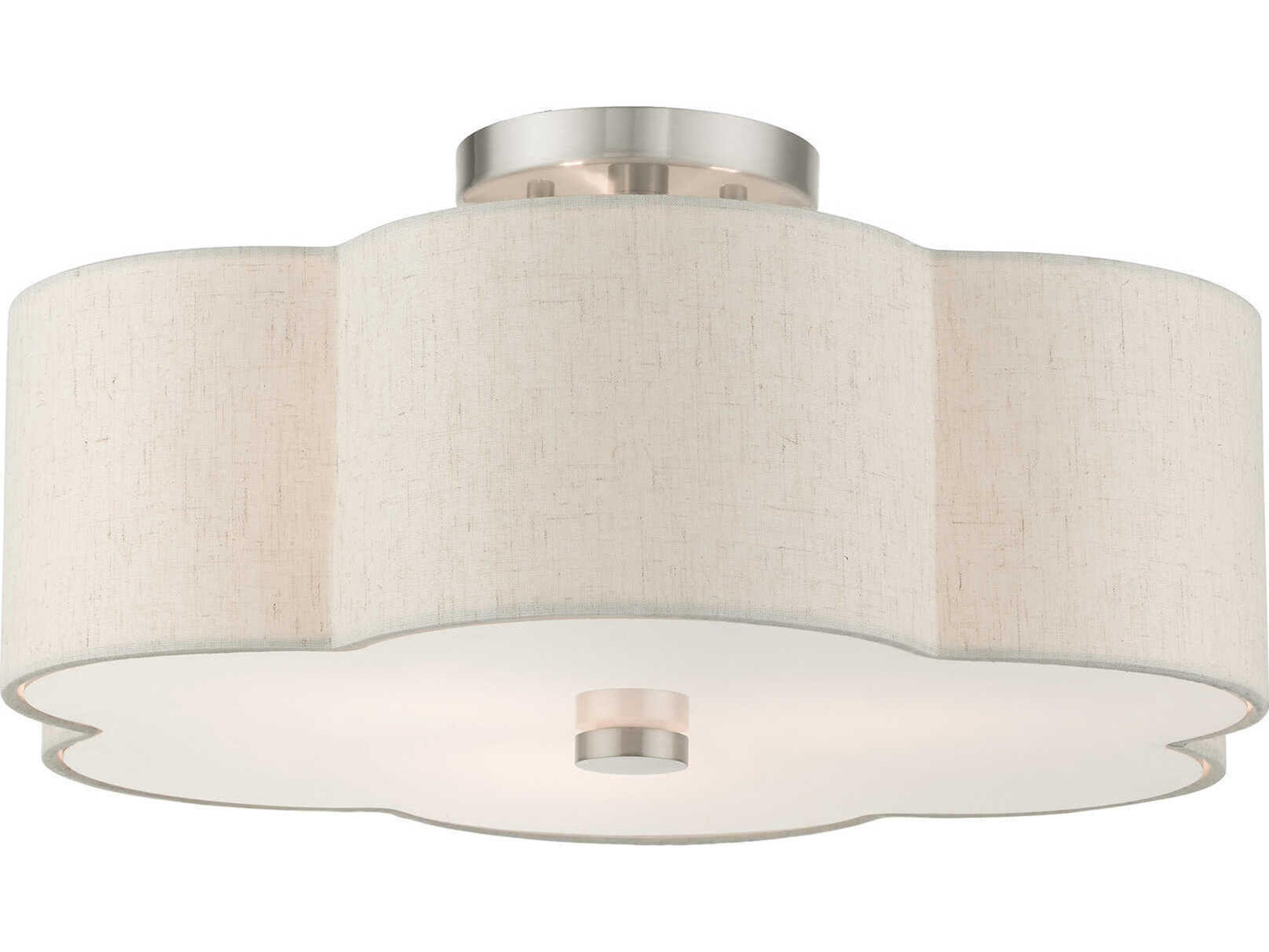 Livex Lighting Solstice 3-Light Brushed Nickel Semi Flush Mount