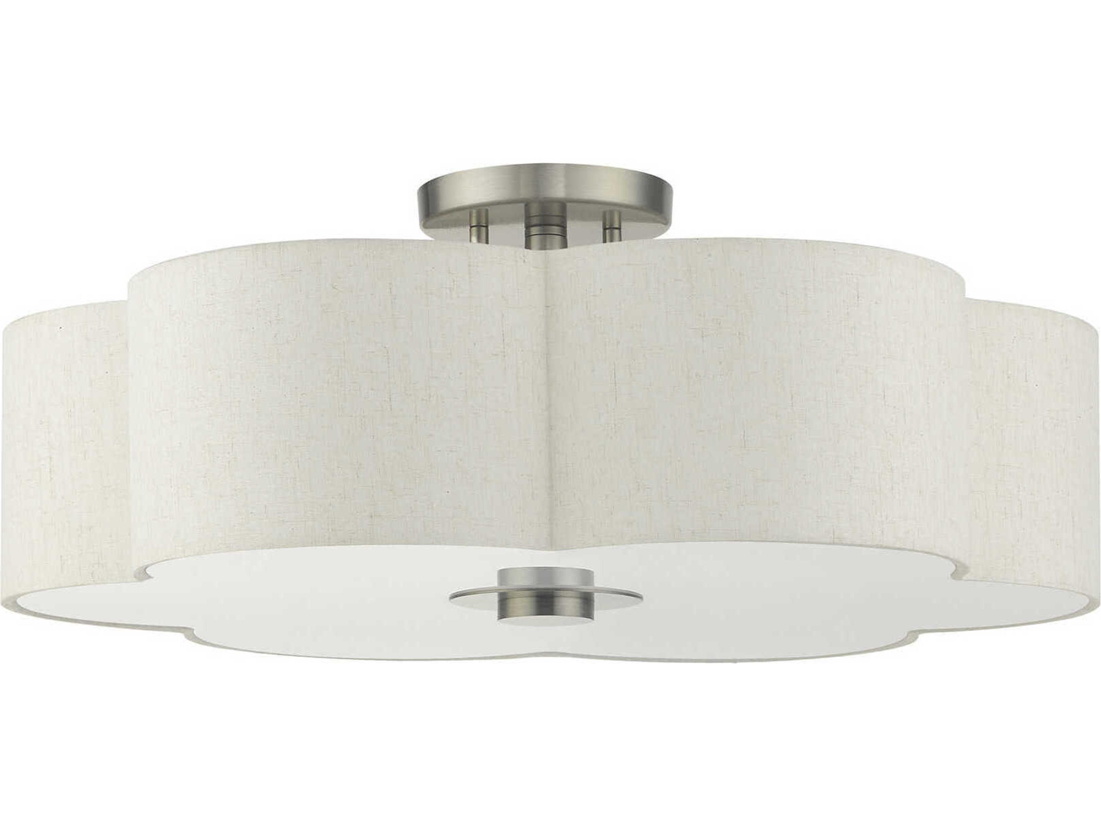 Livex Lighting Solstice 5-Light Brushed Nickel Semi Flush Mount