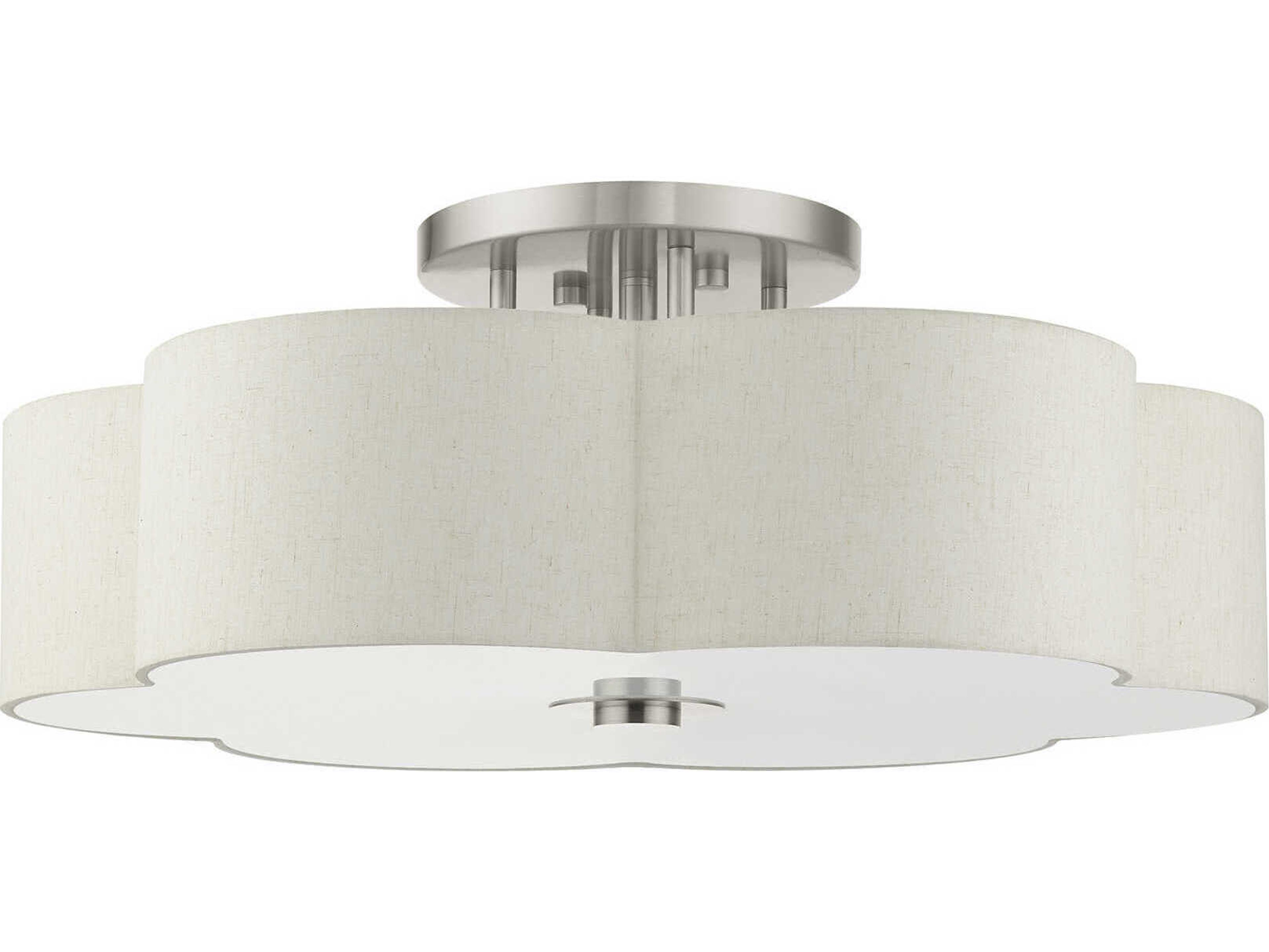 Livex Lighting Solstice 6-Light Brushed Nickel Semi Flush Mount