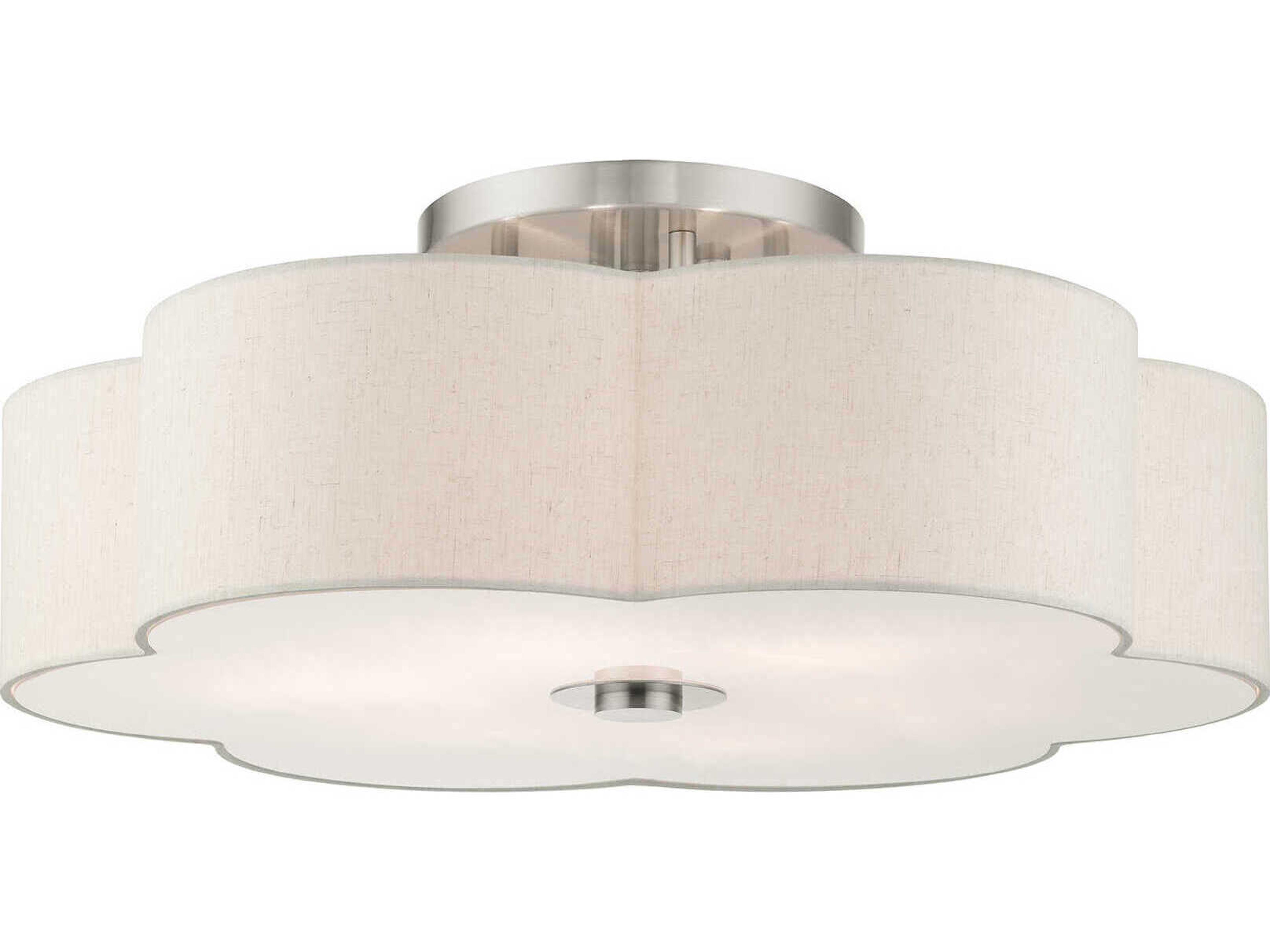 Livex Lighting Solstice 6-Light Brushed Nickel Semi Flush Mount