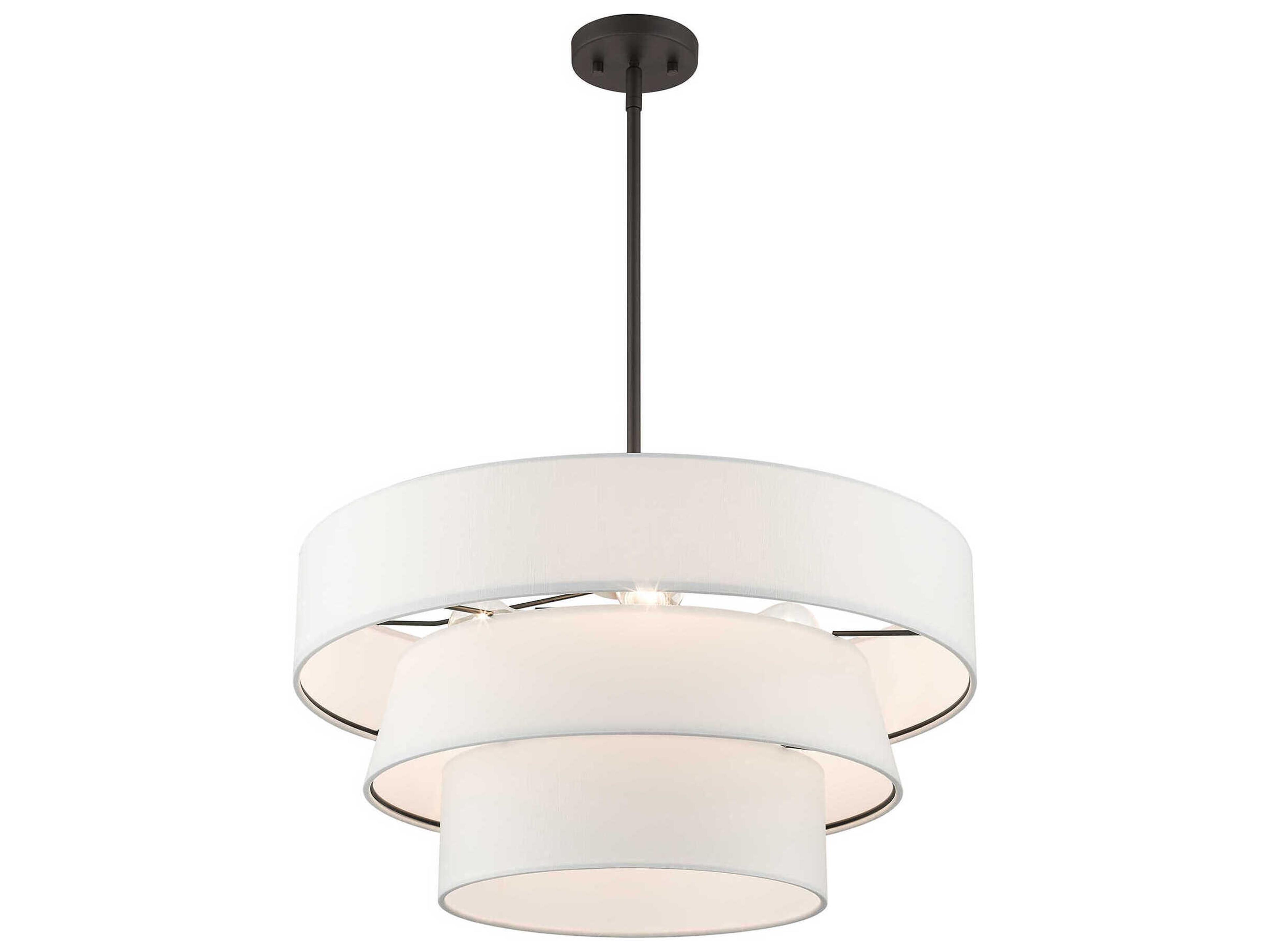 Livex Lighting Warrenville 4-Light Bronze Tiered Pendant