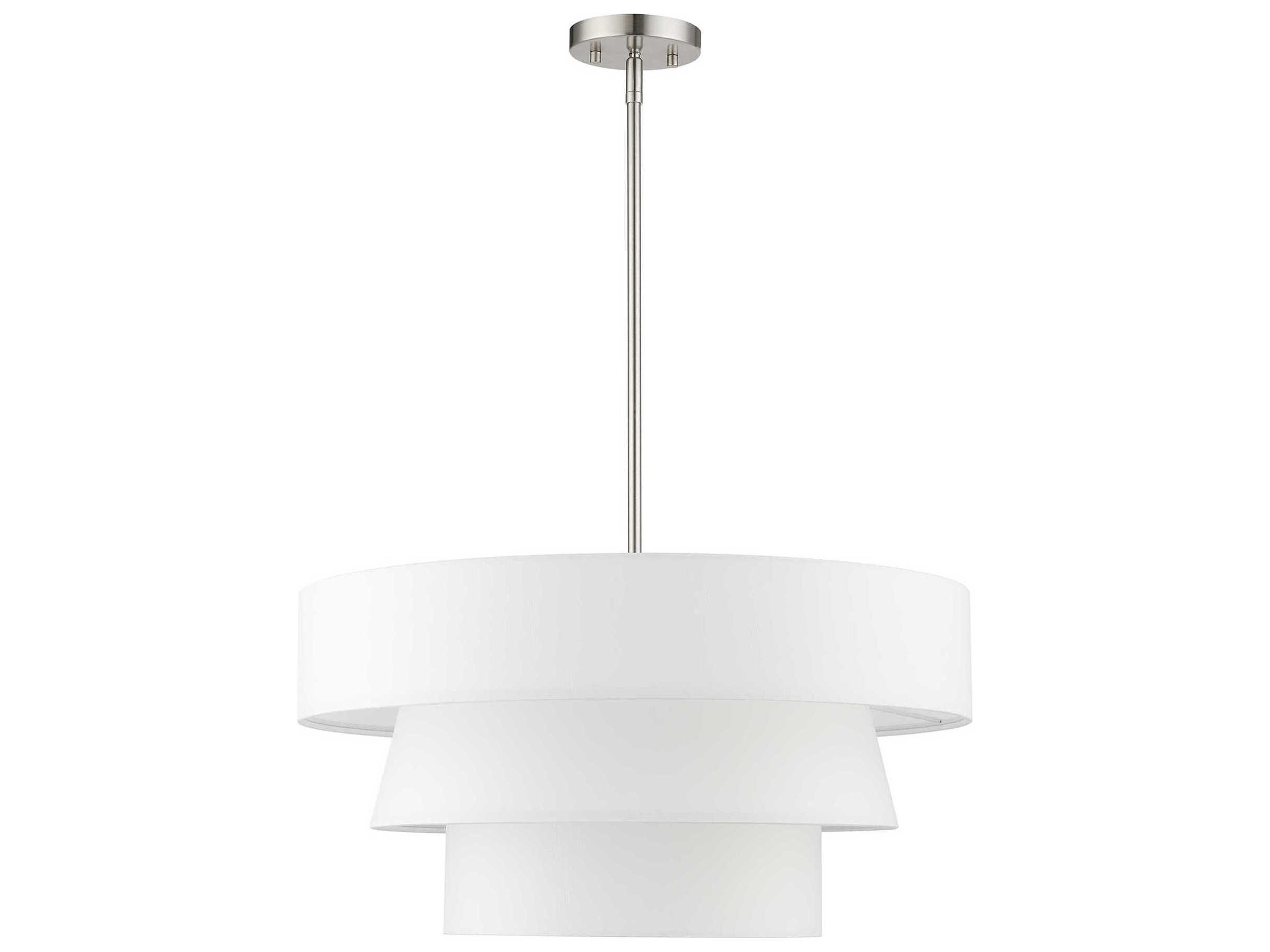 Livex Lighting Warrenville 4-Light Brushed Nickel Tiered Pendant