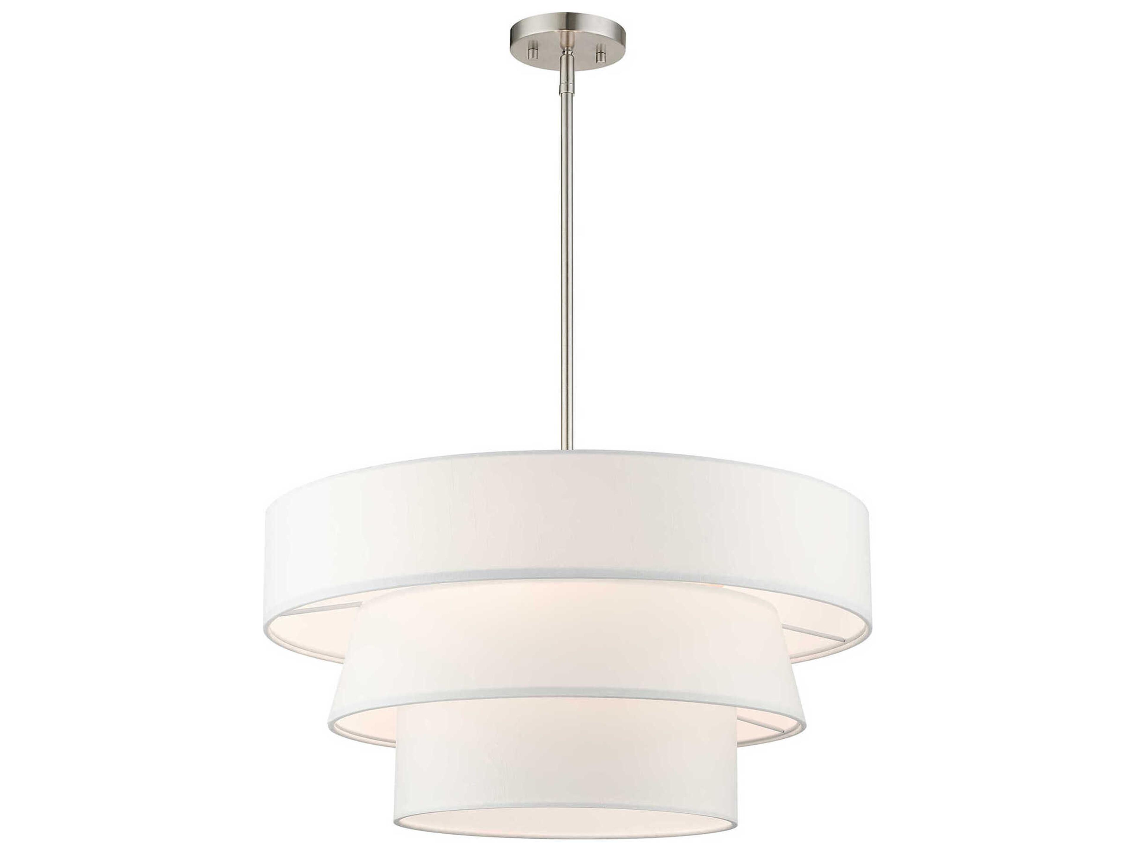 Livex Lighting Warrenville 4-Light Brushed Nickel Tiered Pendant