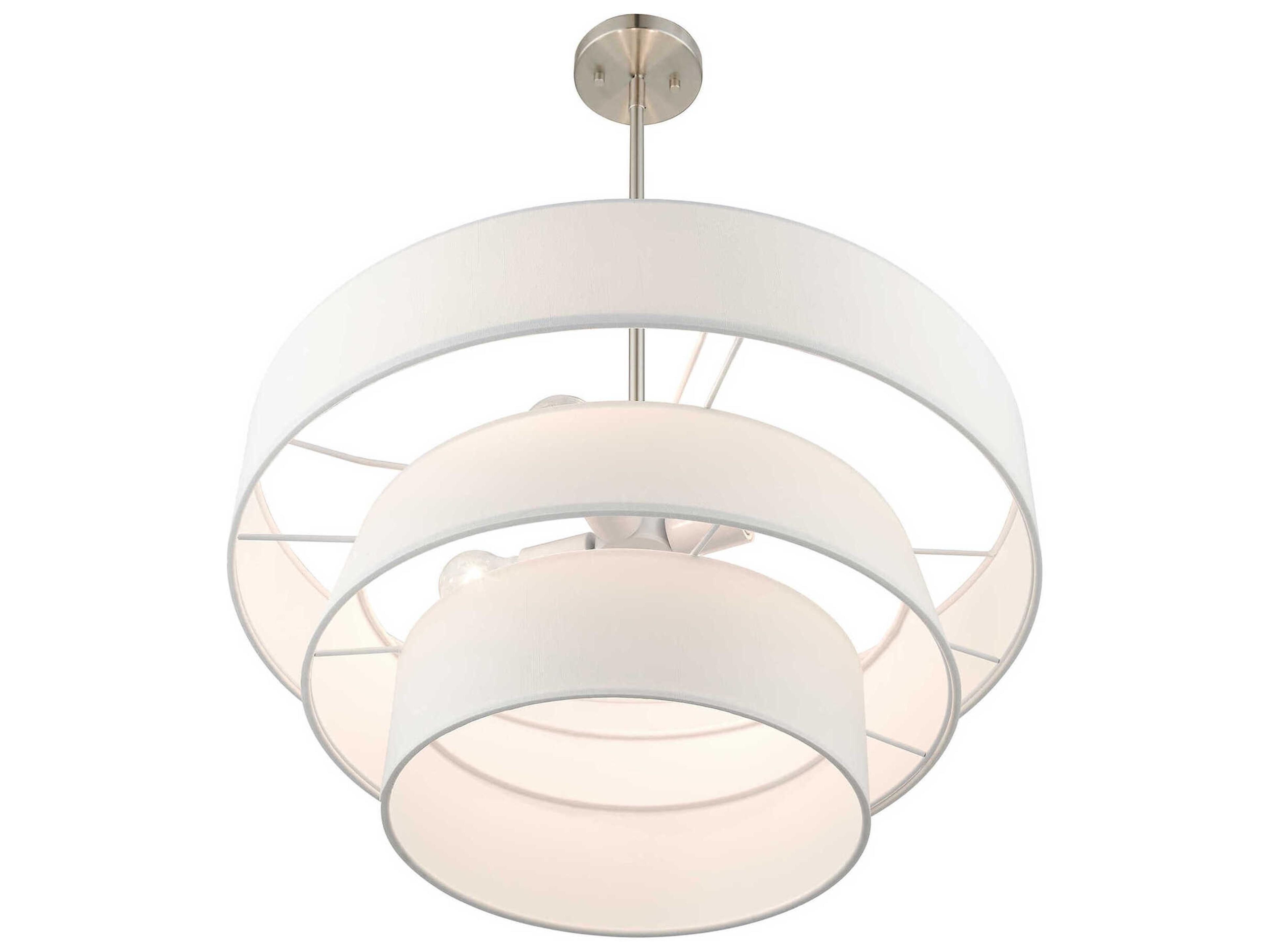 Livex Lighting Warrenville 4-Light Brushed Nickel Tiered Pendant