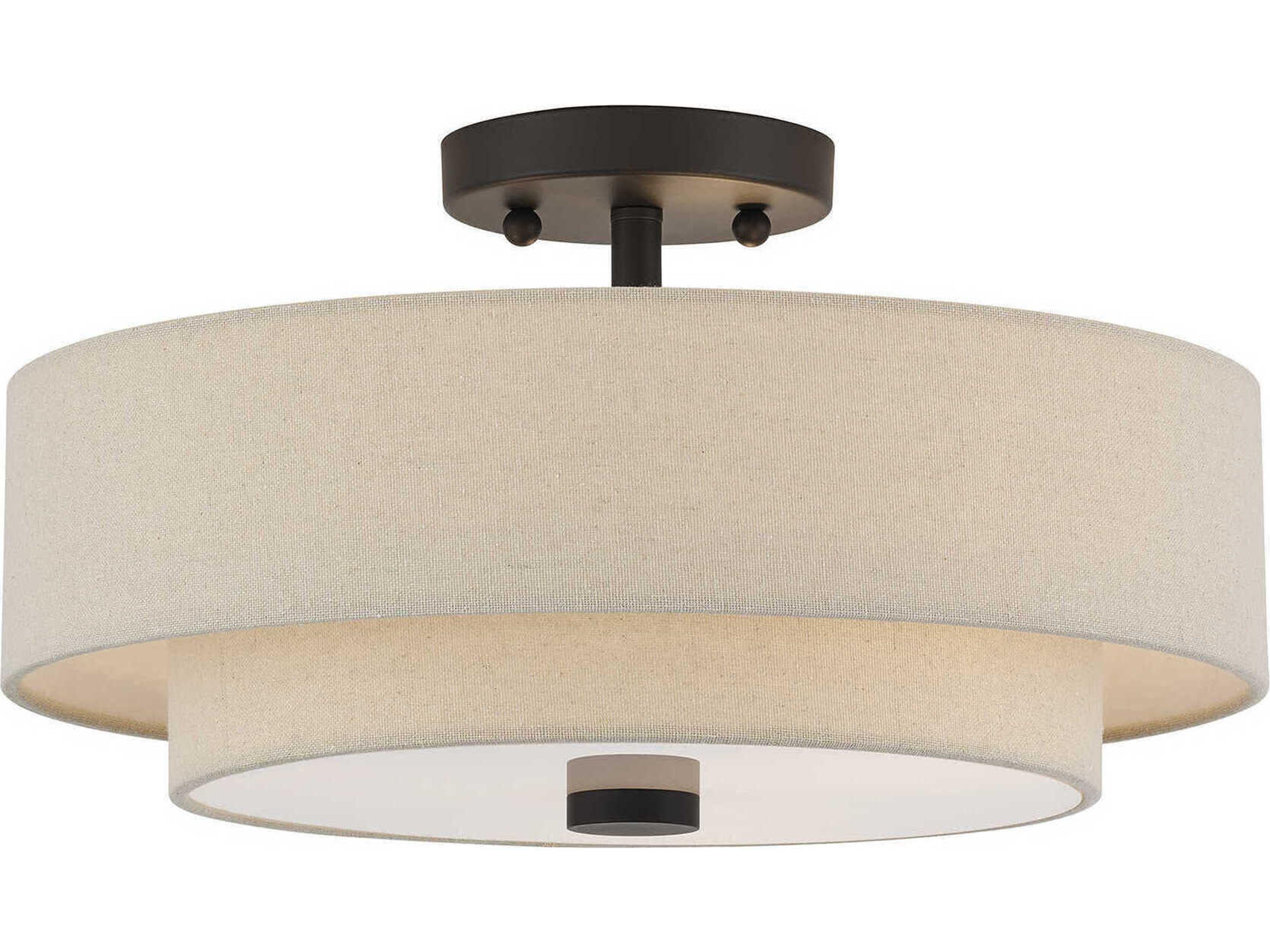 Bellingham 3-Light Bronze Linear Semi Flush Mount