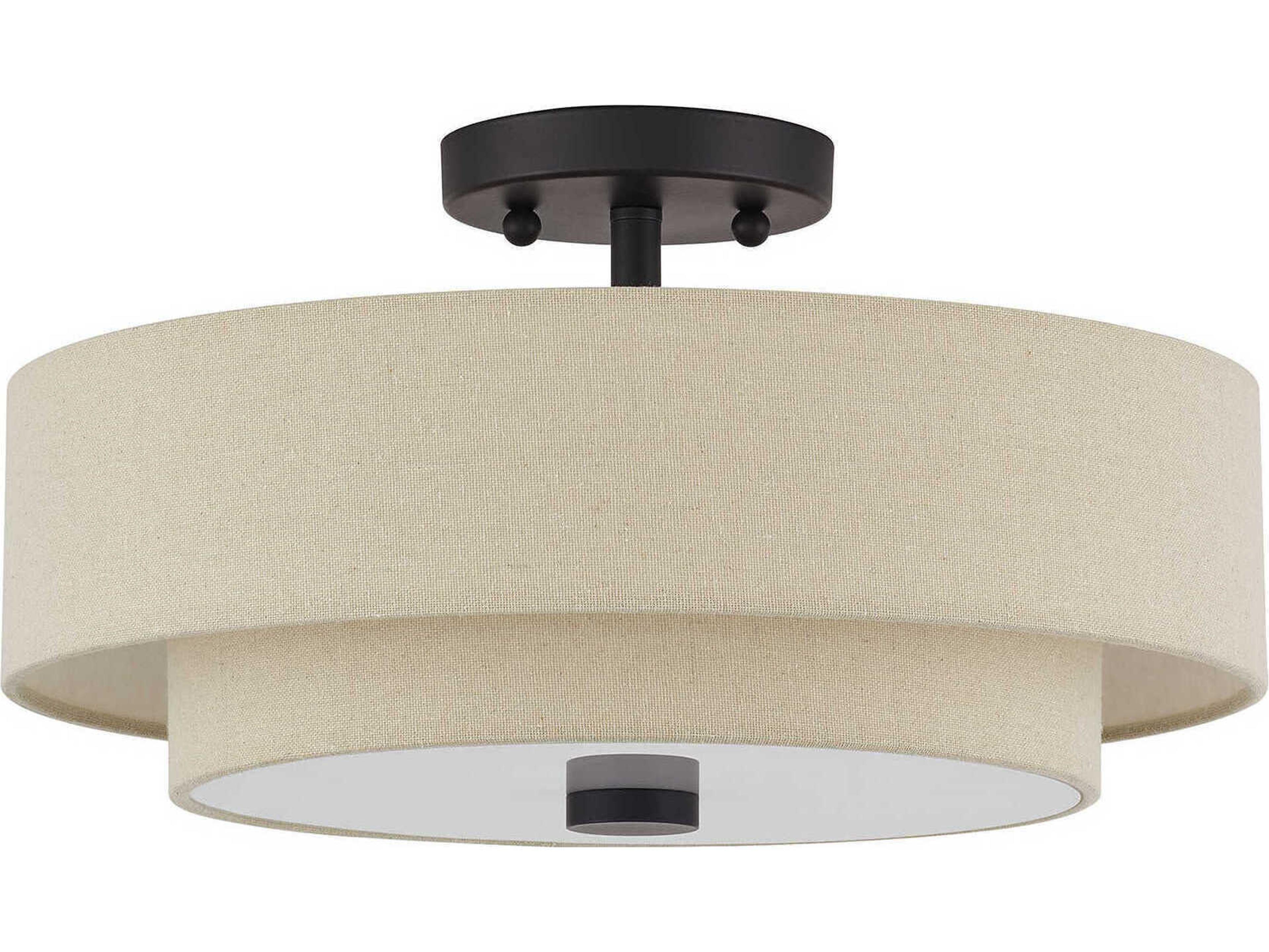 Livex Lighting Bellingham 3-Light Bronze Linear Semi Flush Mount