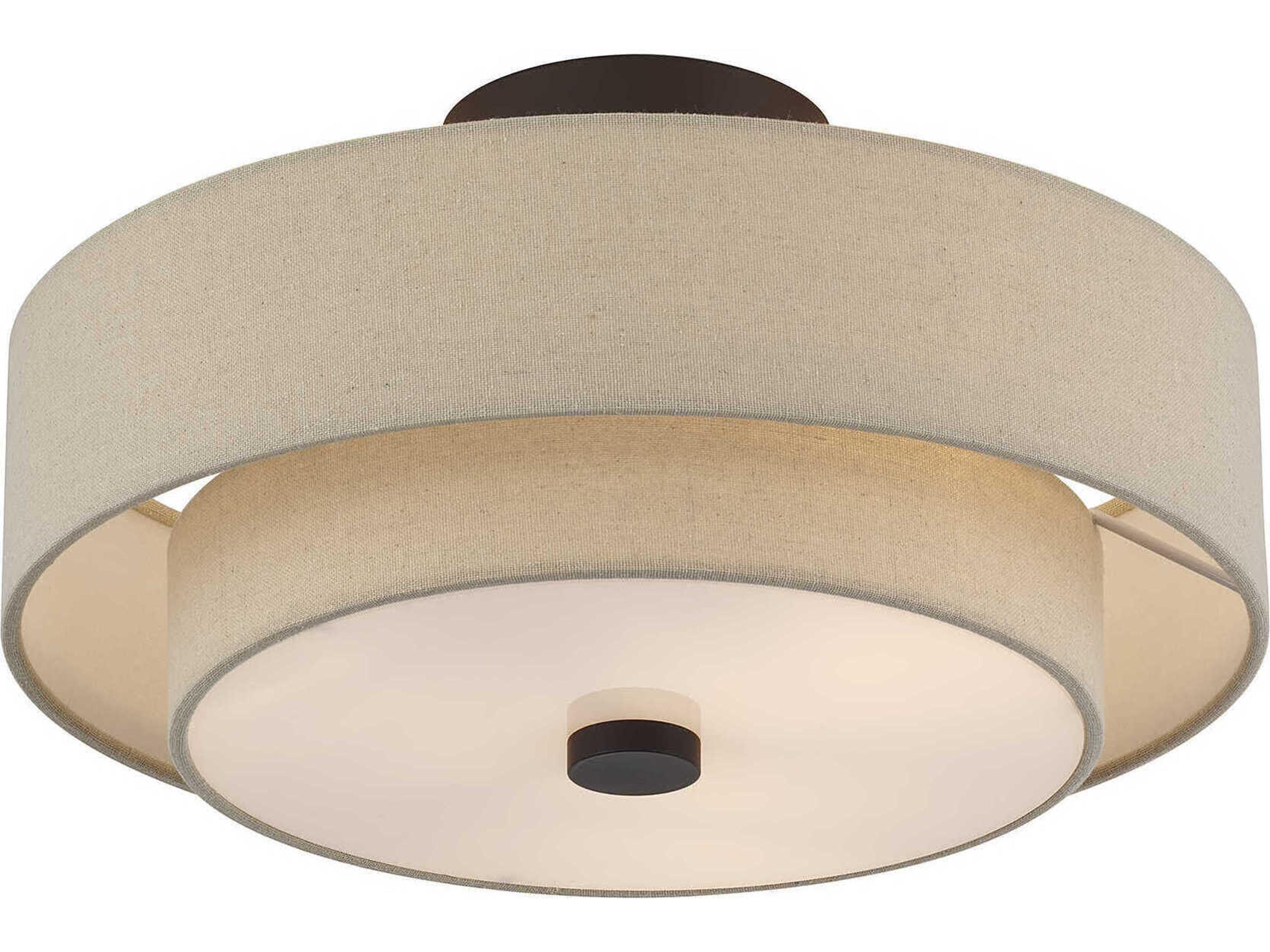 Livex Lighting Bellingham 3-Light Bronze Linear Semi Flush Mount