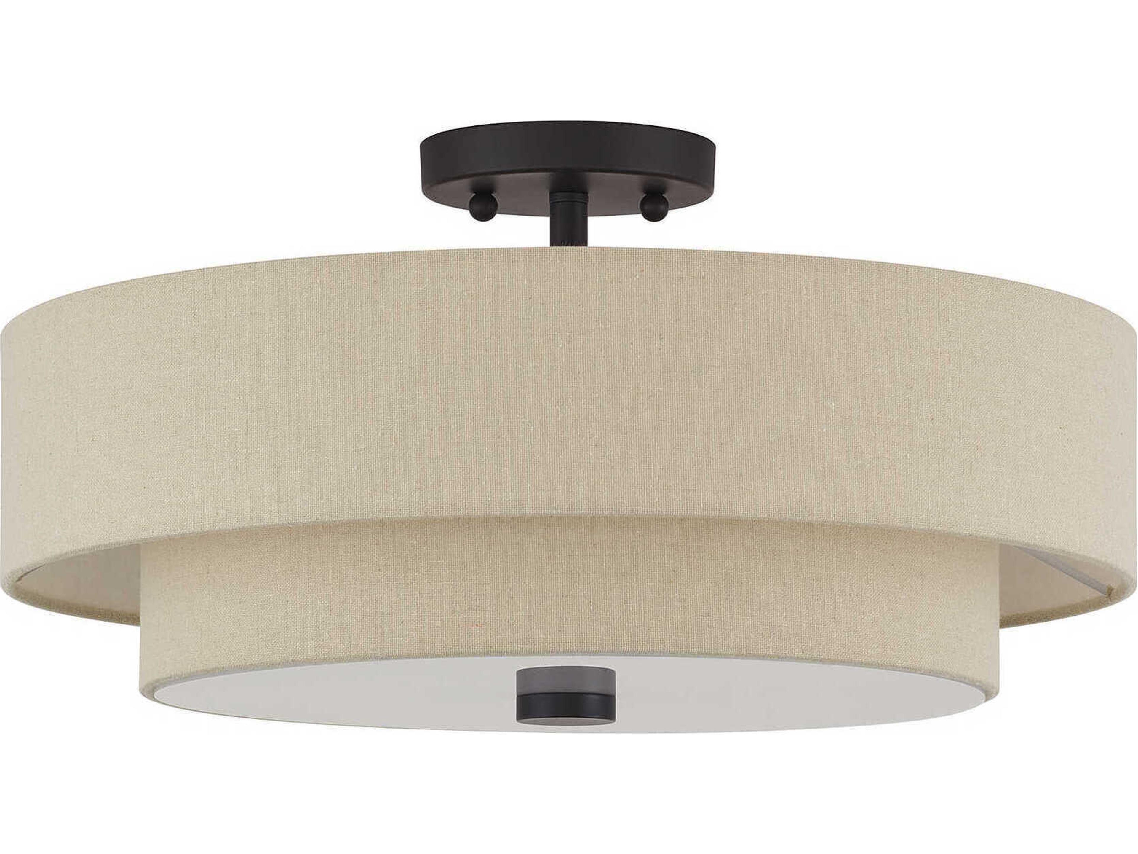 Livex Lighting Bellingham 4-Light Bronze Bowl Semi Flush Mount