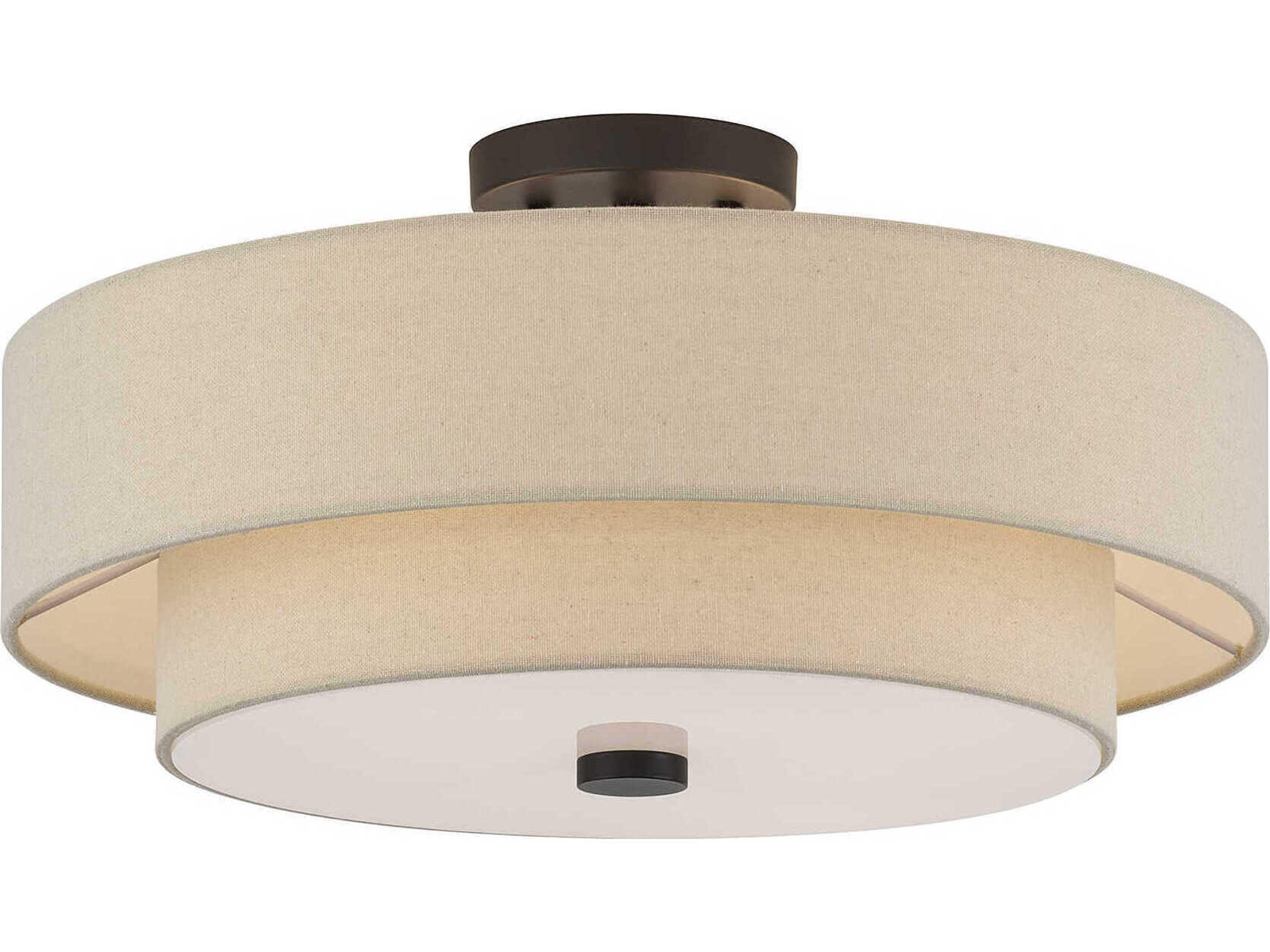 Livex Lighting Bellingham 4-Light Bronze Bowl Semi Flush Mount