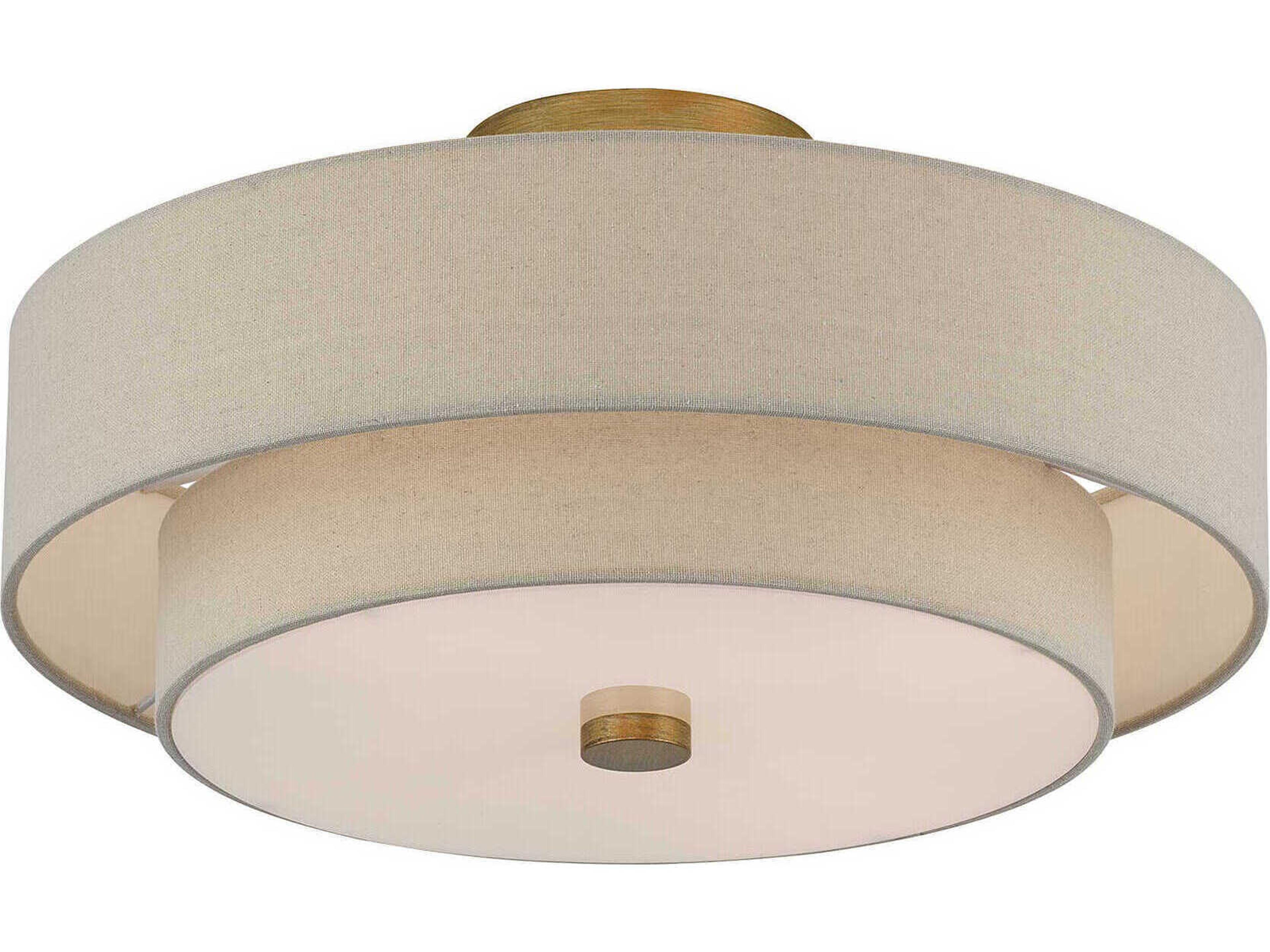 Livex Lighting Bellingham 4-Light Antique Gold Leaf Linear Semi Flush Mount