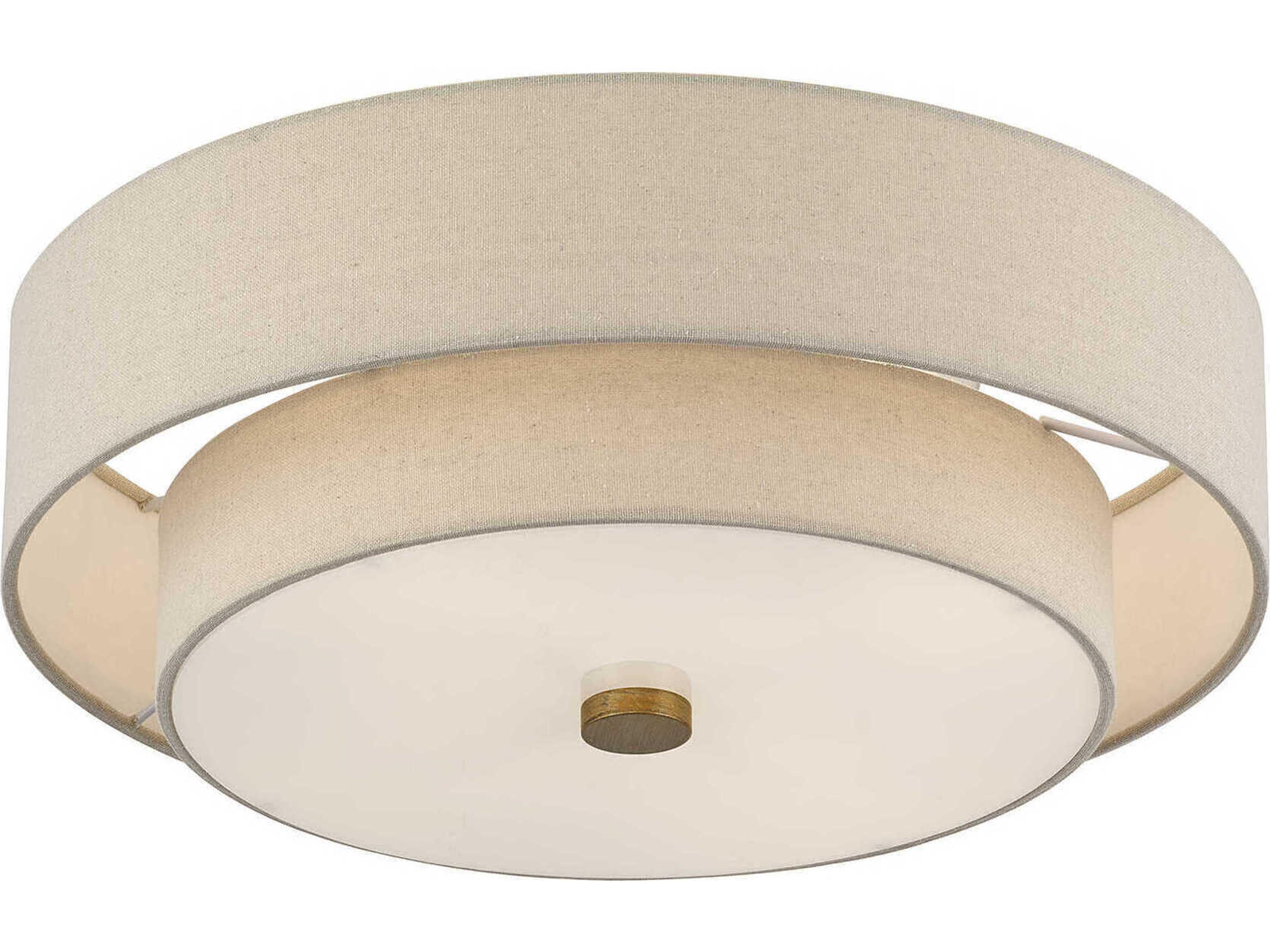 Livex Lighting Bellingham 4-Light Antique Gold Leaf Linear Semi Flush Mount