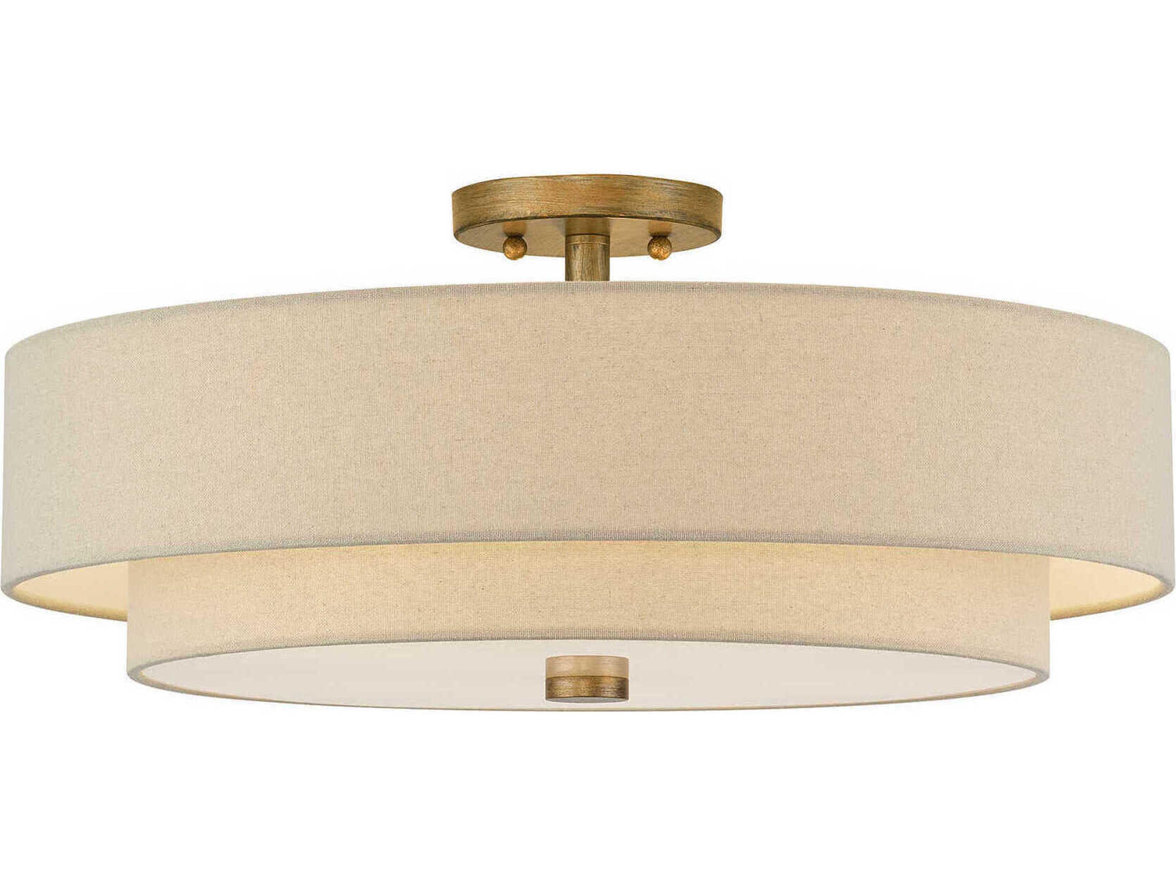 Bellingham 5-Light Antique Gold Leaf Drum Semi Flush Mount