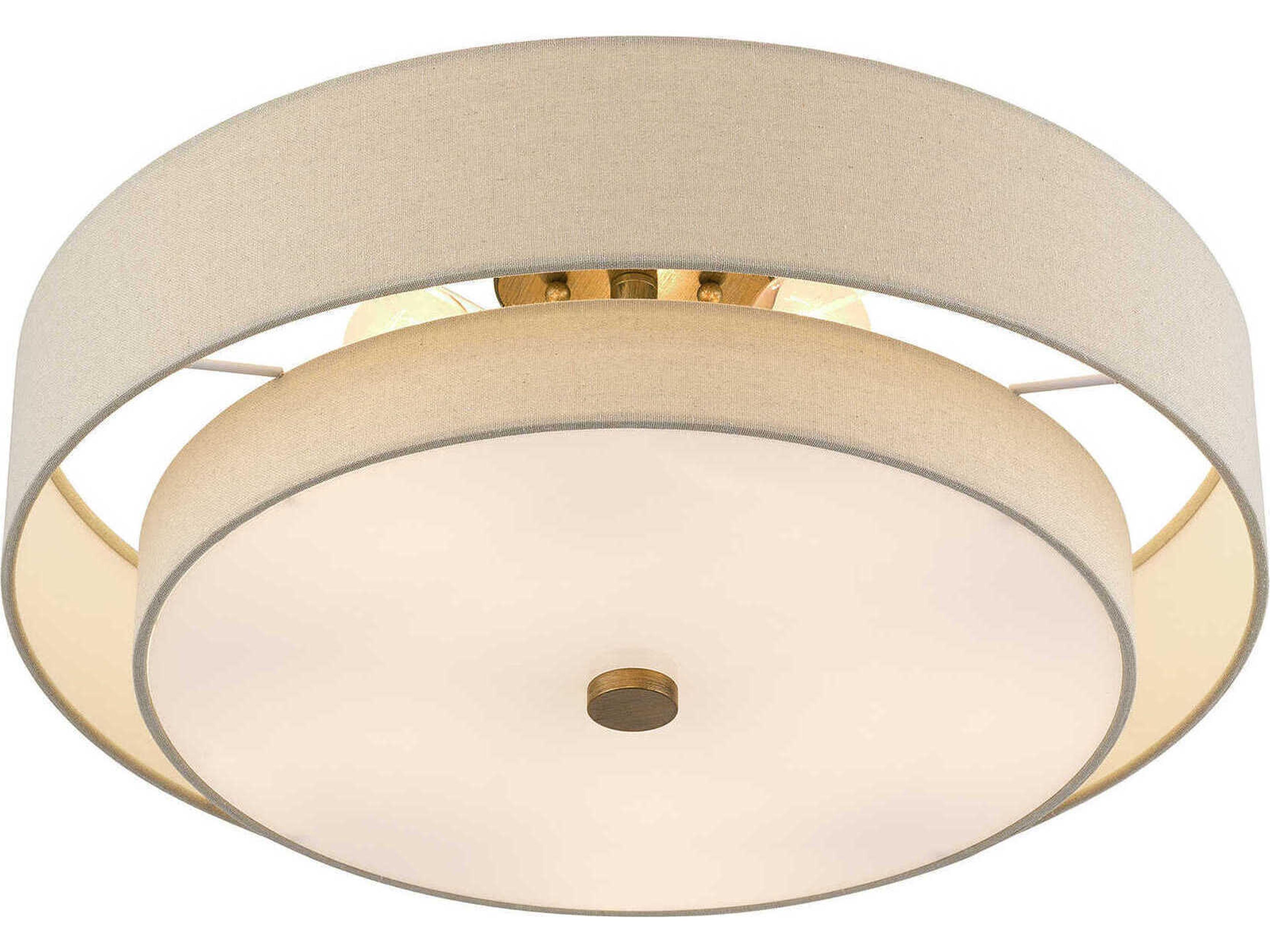Livex Lighting Bellingham 5-Light Antique Gold Leaf Drum Semi Flush Mount