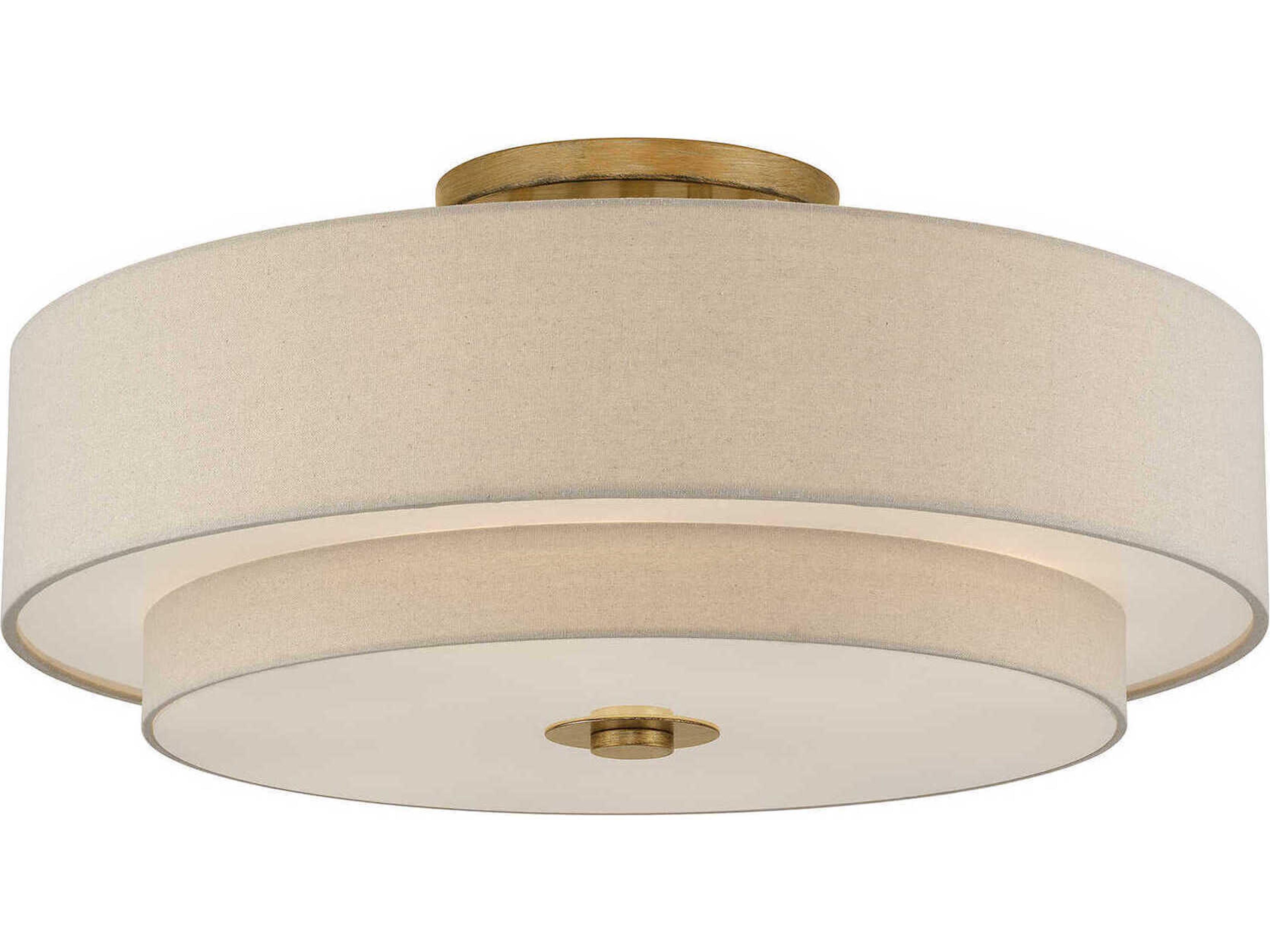 Livex Lighting Bellingham 6-Light Antique Gold Leaf Drum Semi Flush Mount