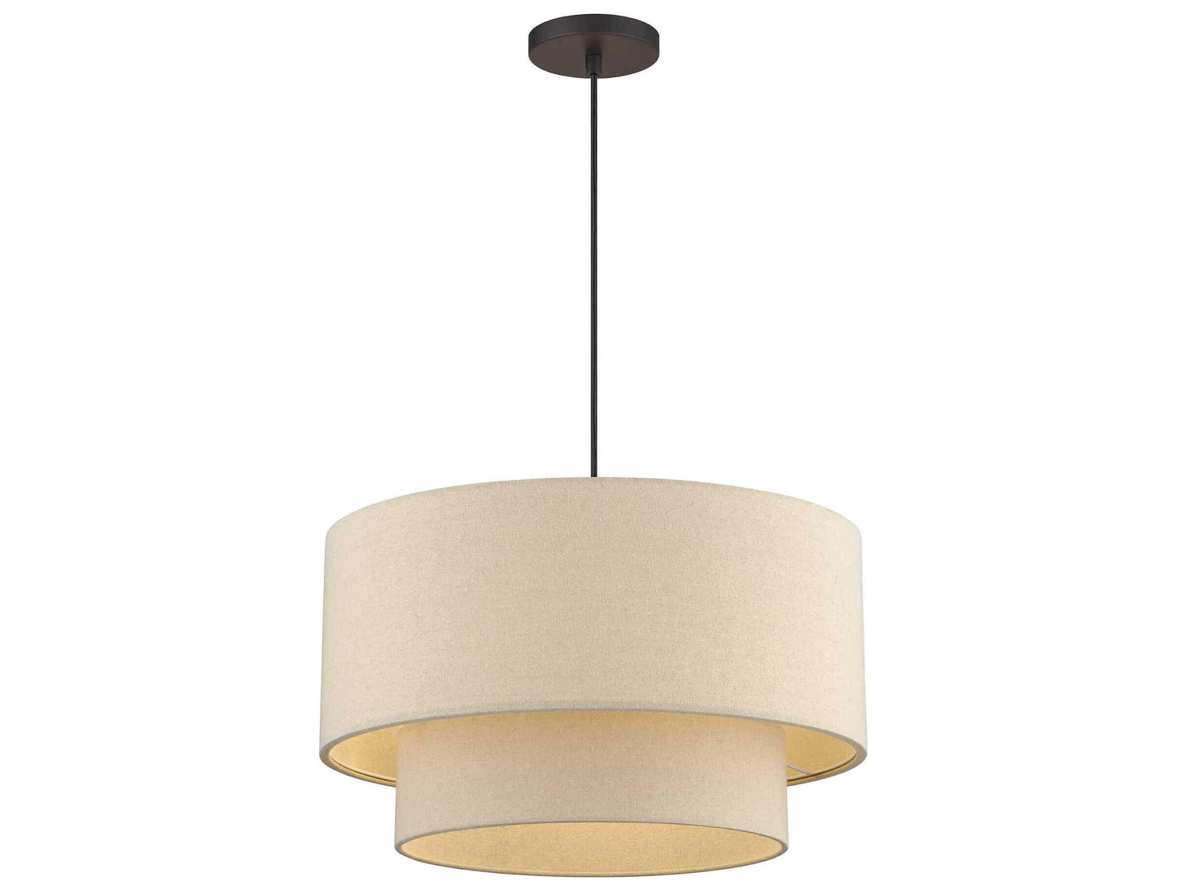 Livex Lighting Bellingham 3-Light Bronze Drum Pendant