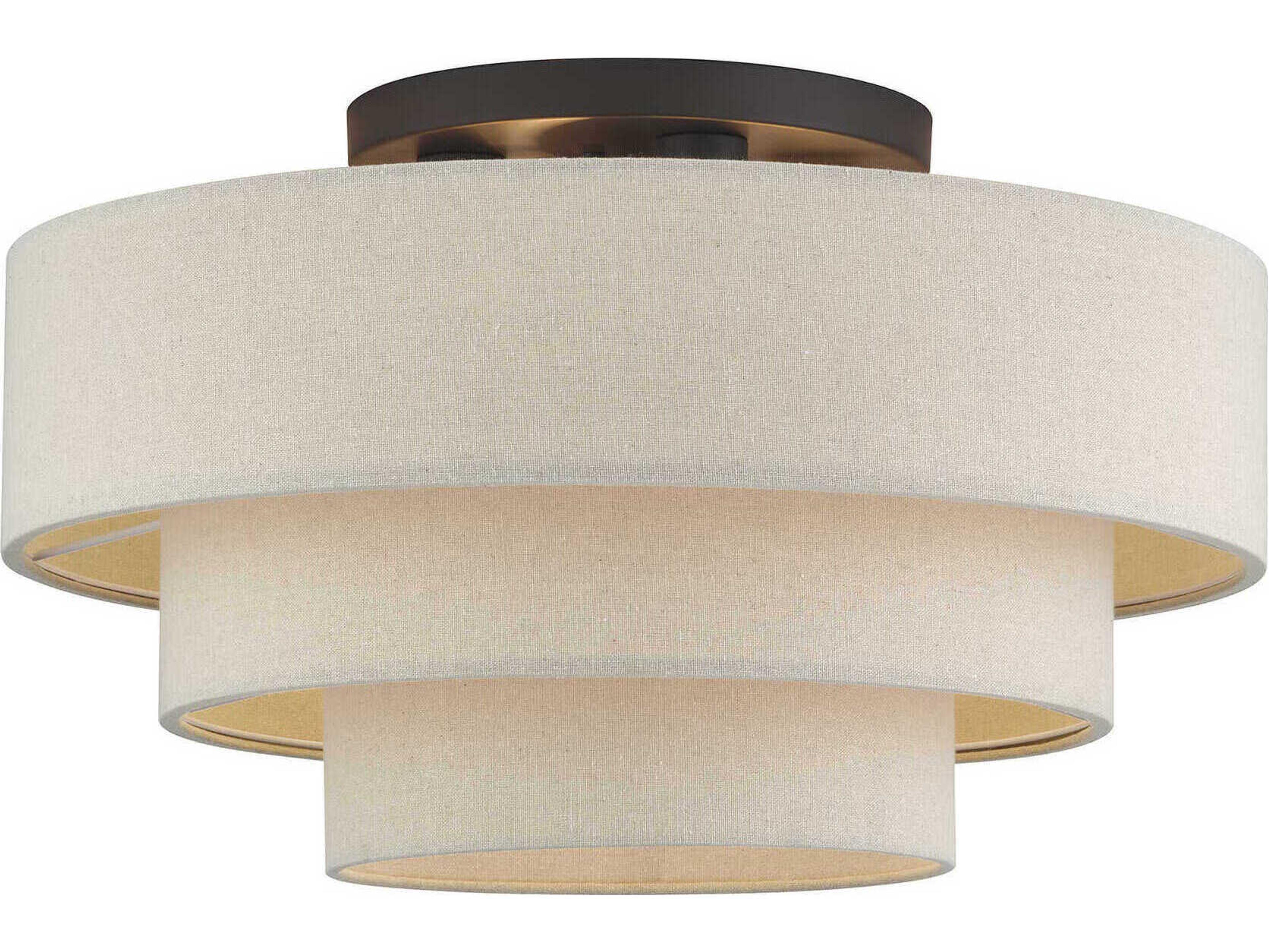 Bellingham 4-Light Bronze Drum Semi Flush Mount
